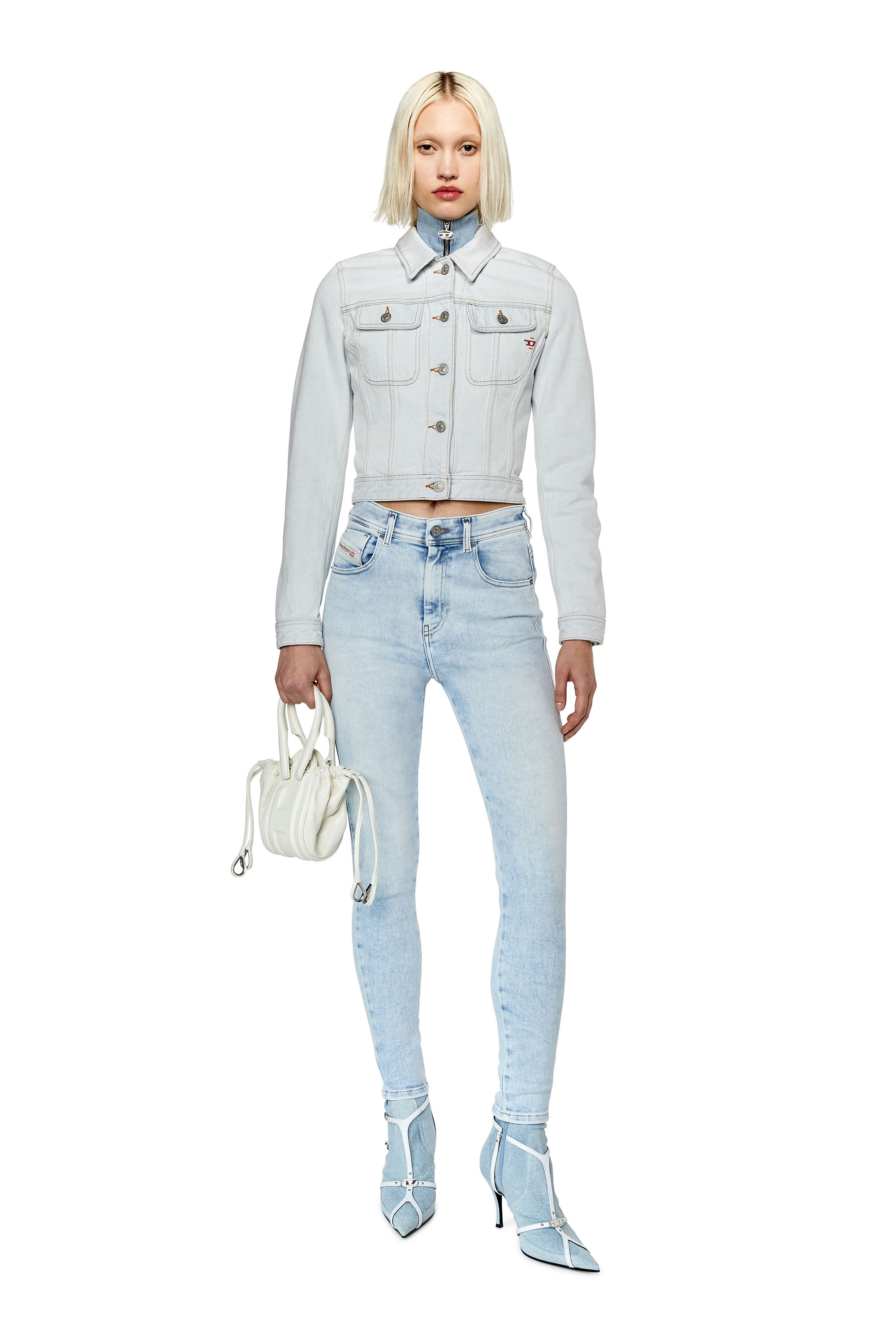 Diesel - Super skinny Jeans 1984 Slandy-High 09G17, Woman's Super skinny Jeans - 1984 Slandy-High in Light Blue - 1