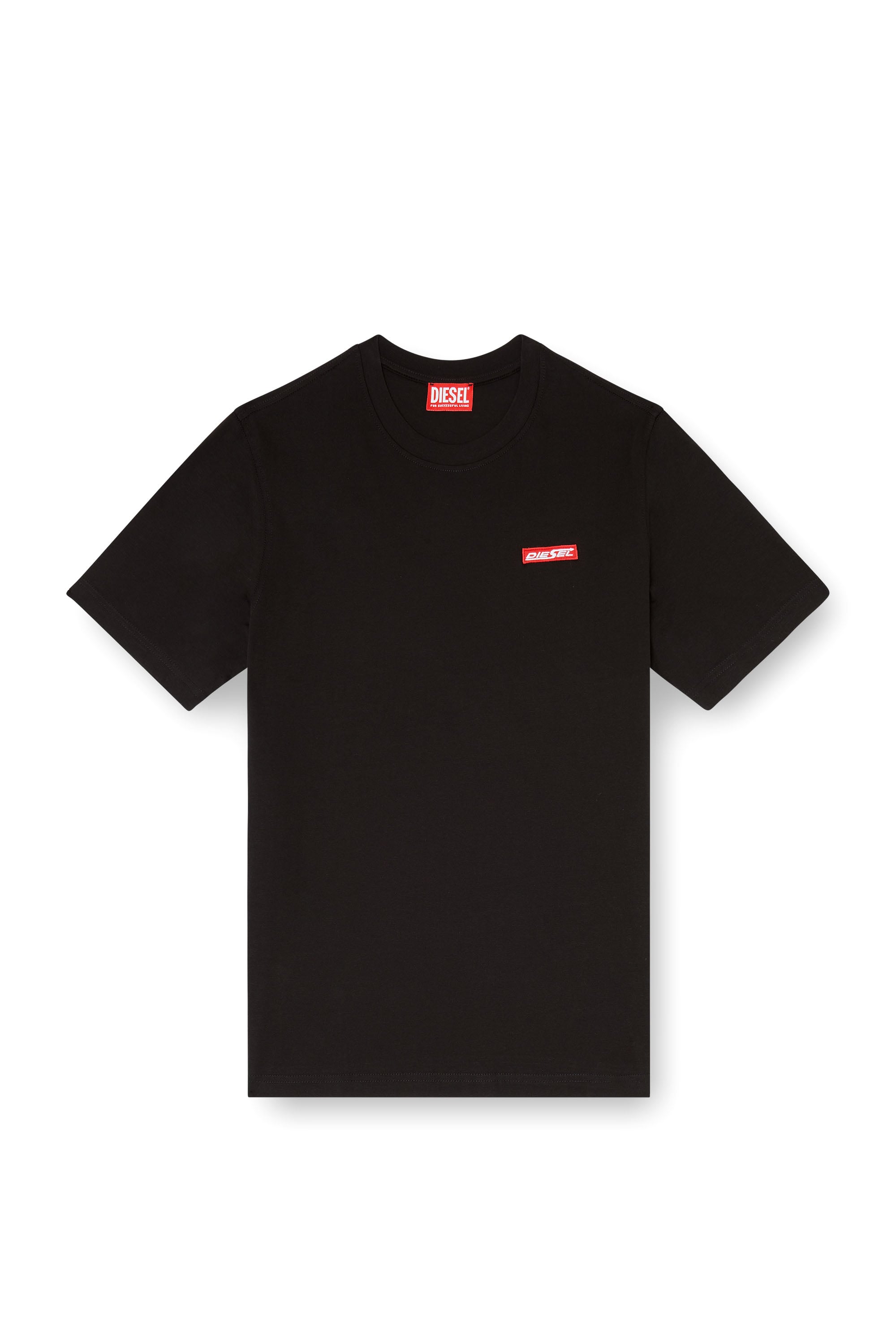 Diesel - T-ADJUST-AA12, Man's Cotton T-shirt with logo patch in Black - 3