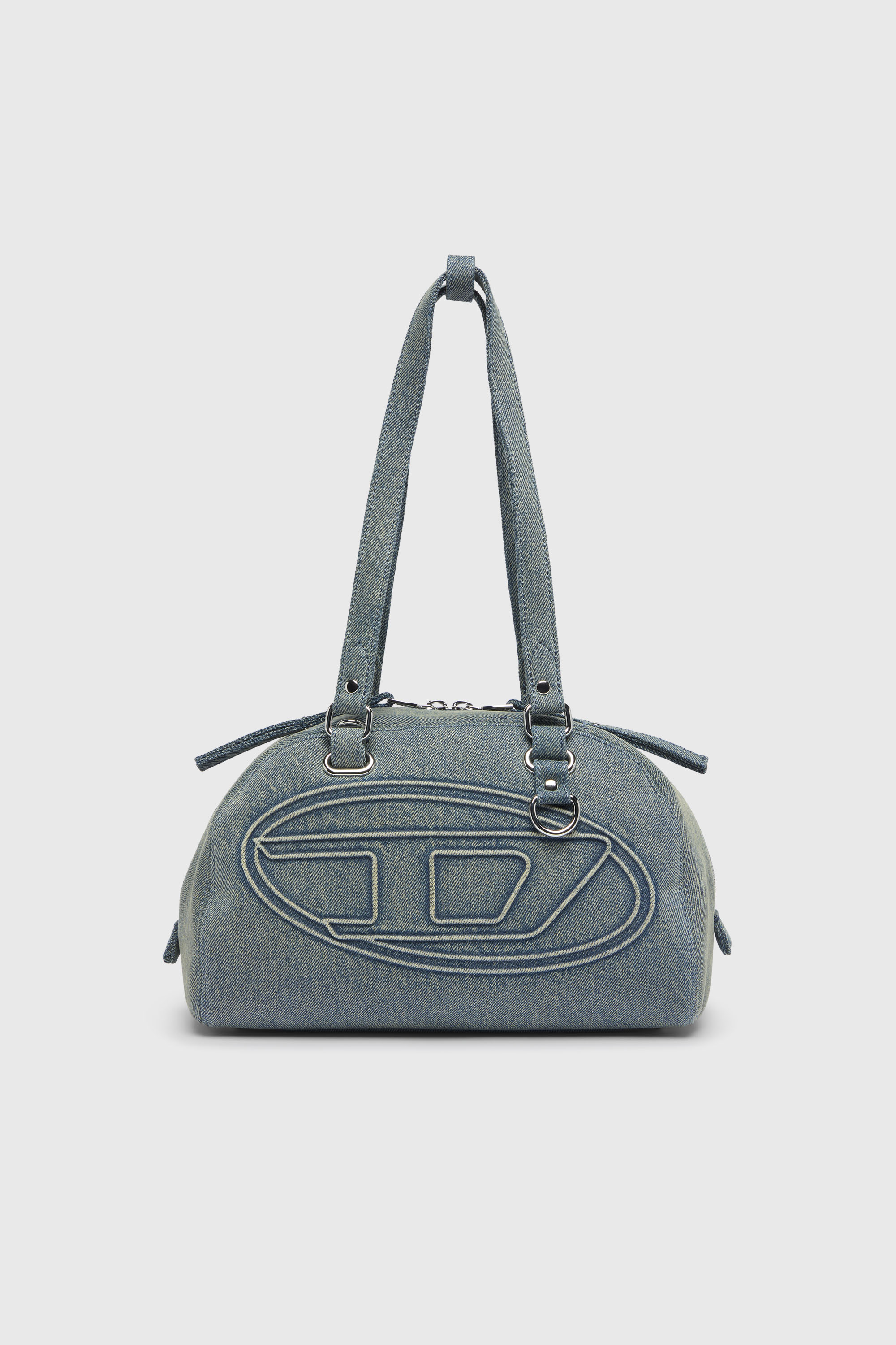 Diesel - 1DR DOME SOFT SHOULDER, Unisex's 1DR Dome-Shoulder bag in denim with Oval D logo in Light Blue - 2