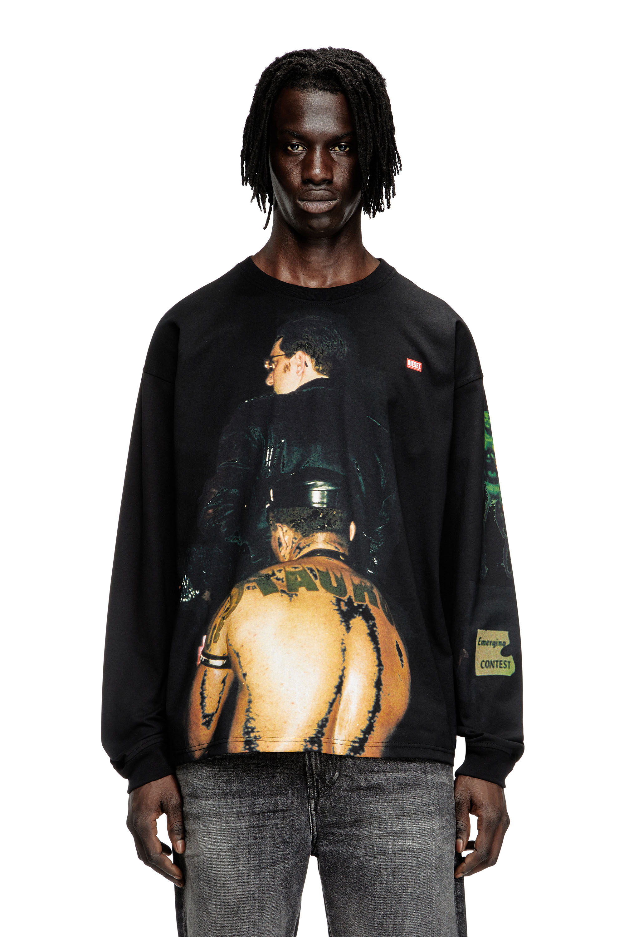 Diesel - PR-T-BOXT-LS-TOM25-1, Unisex's Long-sleeve T-shirt with graphic print in Black - 2