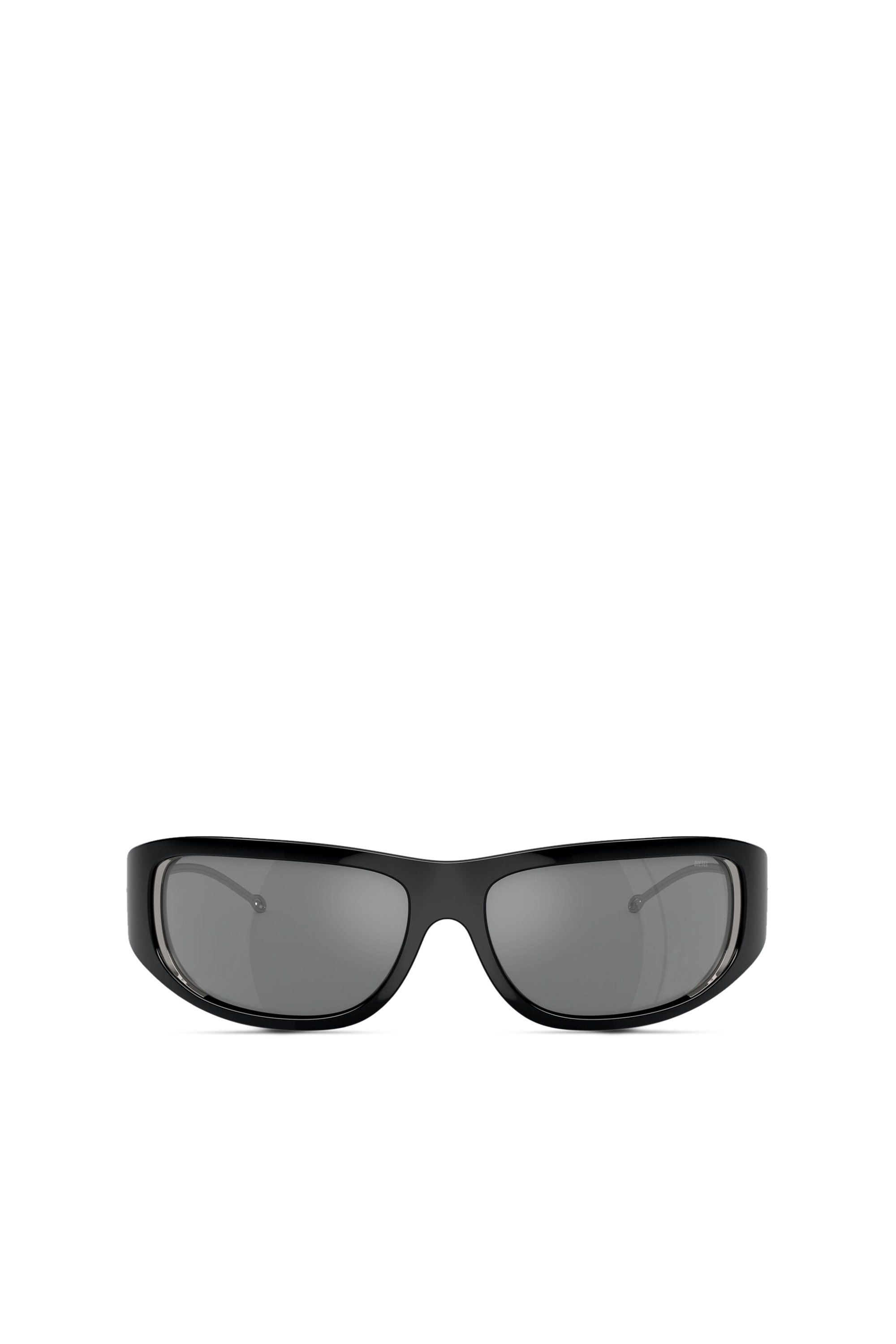 Diesel - 0DL3001 SIZE 61, Unisex's Wraparound style sunglasses in Black/Flash mirror - 1