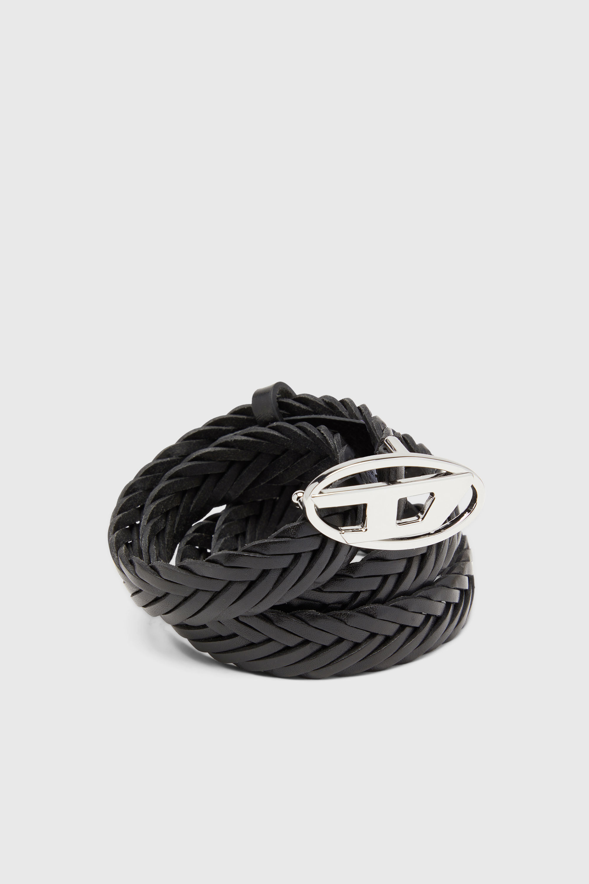 Diesel - B-1DR 20, Woman's 1.9 cm braided leather belt in Black - 3