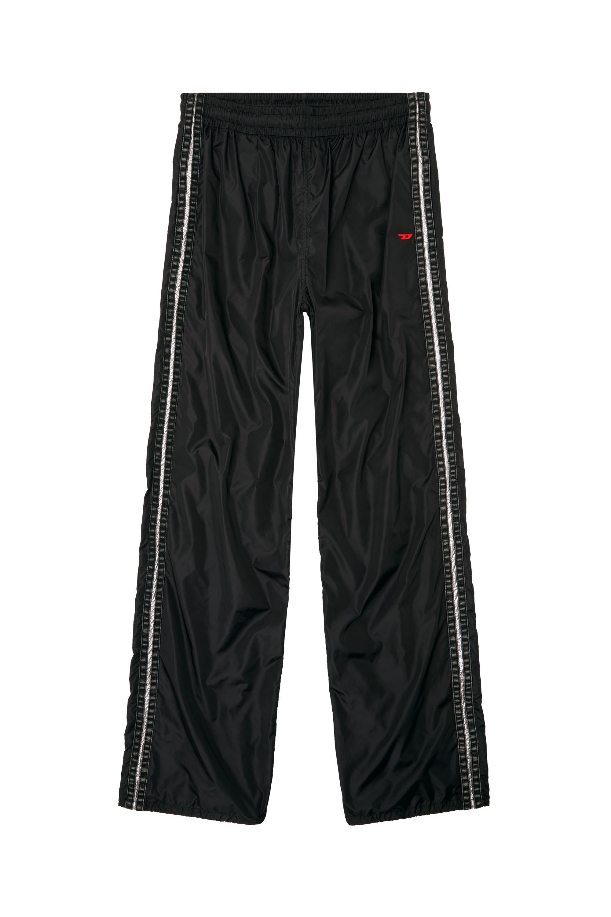 Diesel - P-CARON, Man's Nylon track pants with side bands in Black - 3