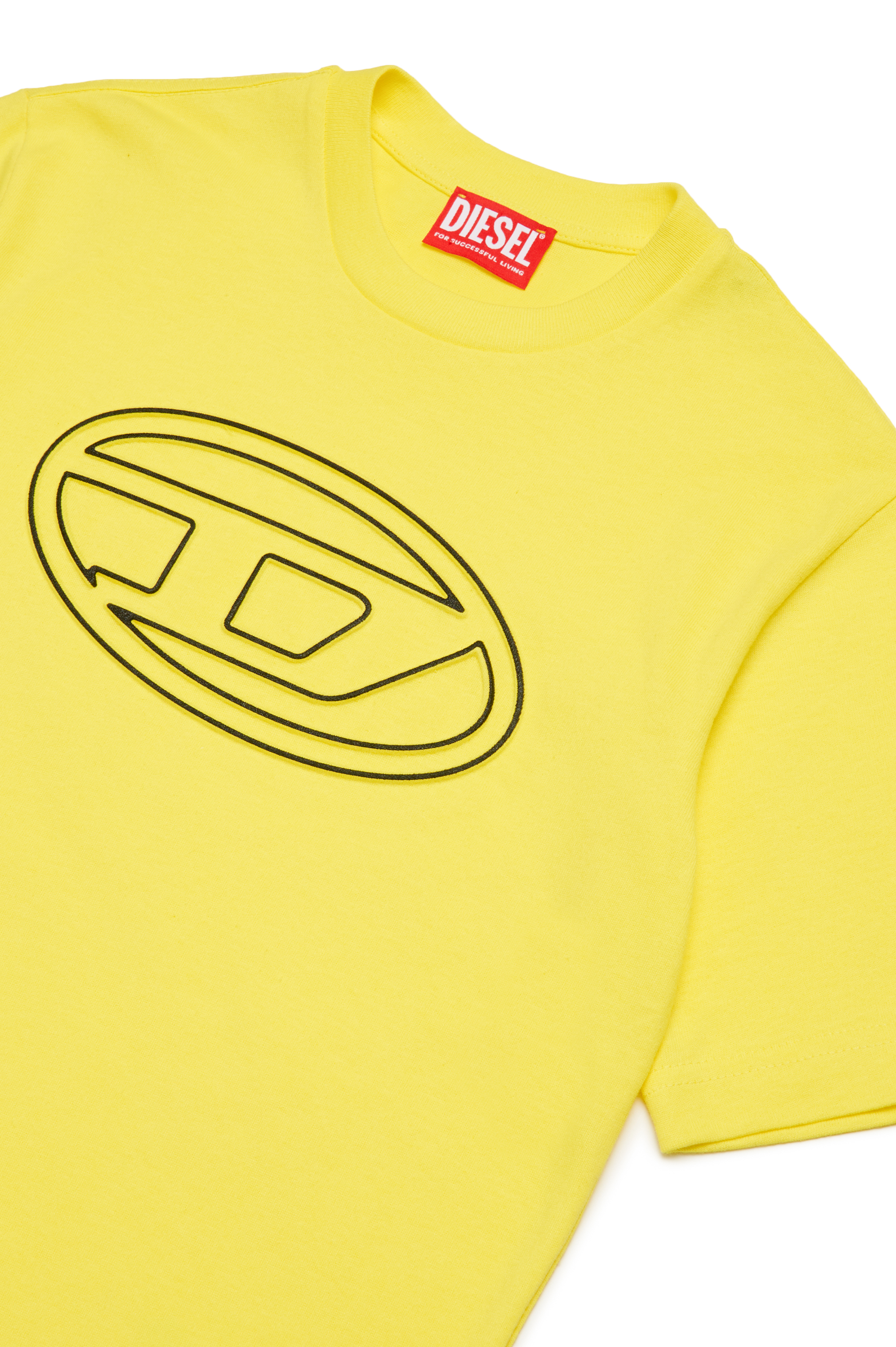 Diesel - TJUSTBIGOVAL OVER, Man's T-shirt with Oval D outline logo in Yellow - 3