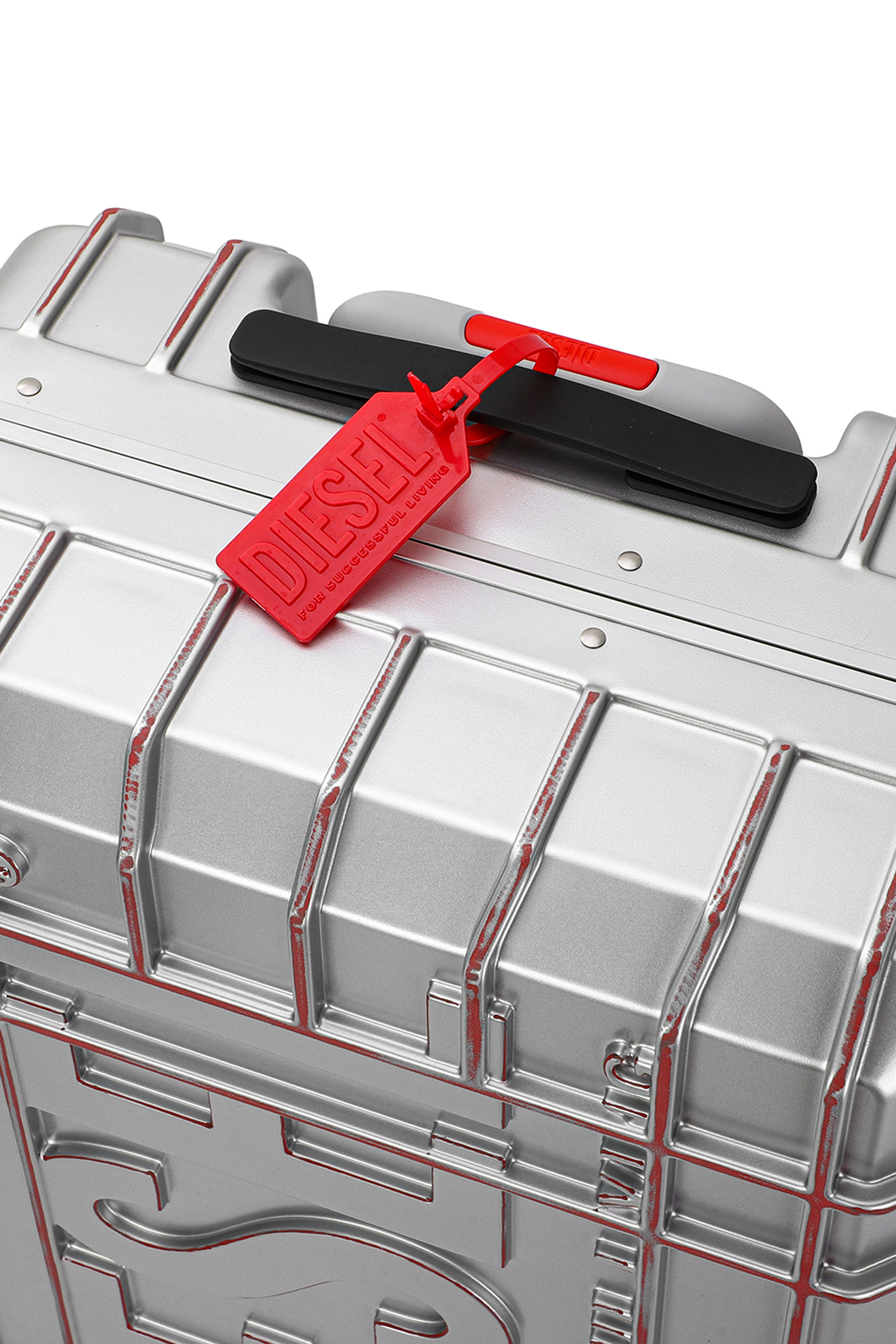 Diesel - DIESEL PC STRONG IMAGE TROLLEY- DSL003, Unisex's Rugged suitcase size M in Silver - 6