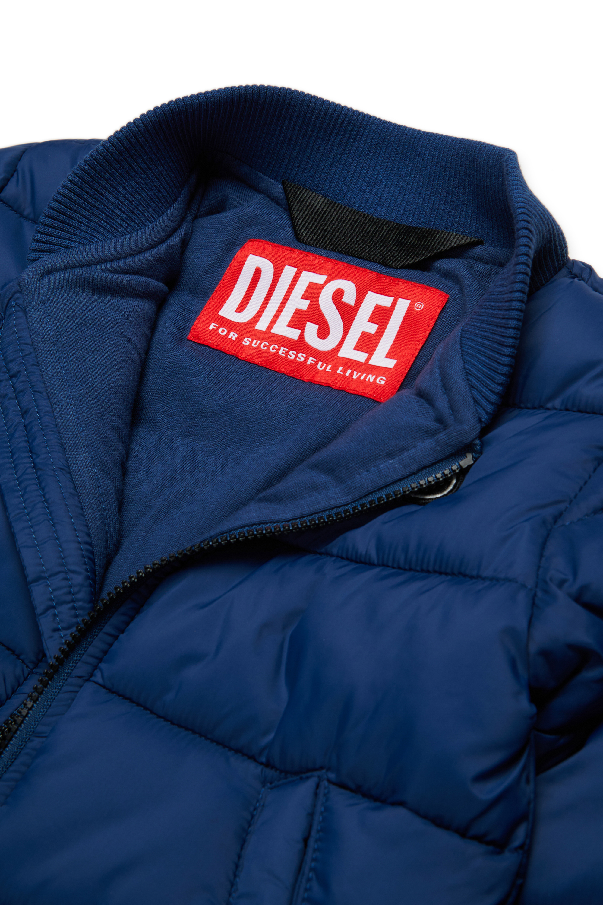 Diesel - JARPEB, Unisex's Nylon bomber jacket with zipper in Blue - 4