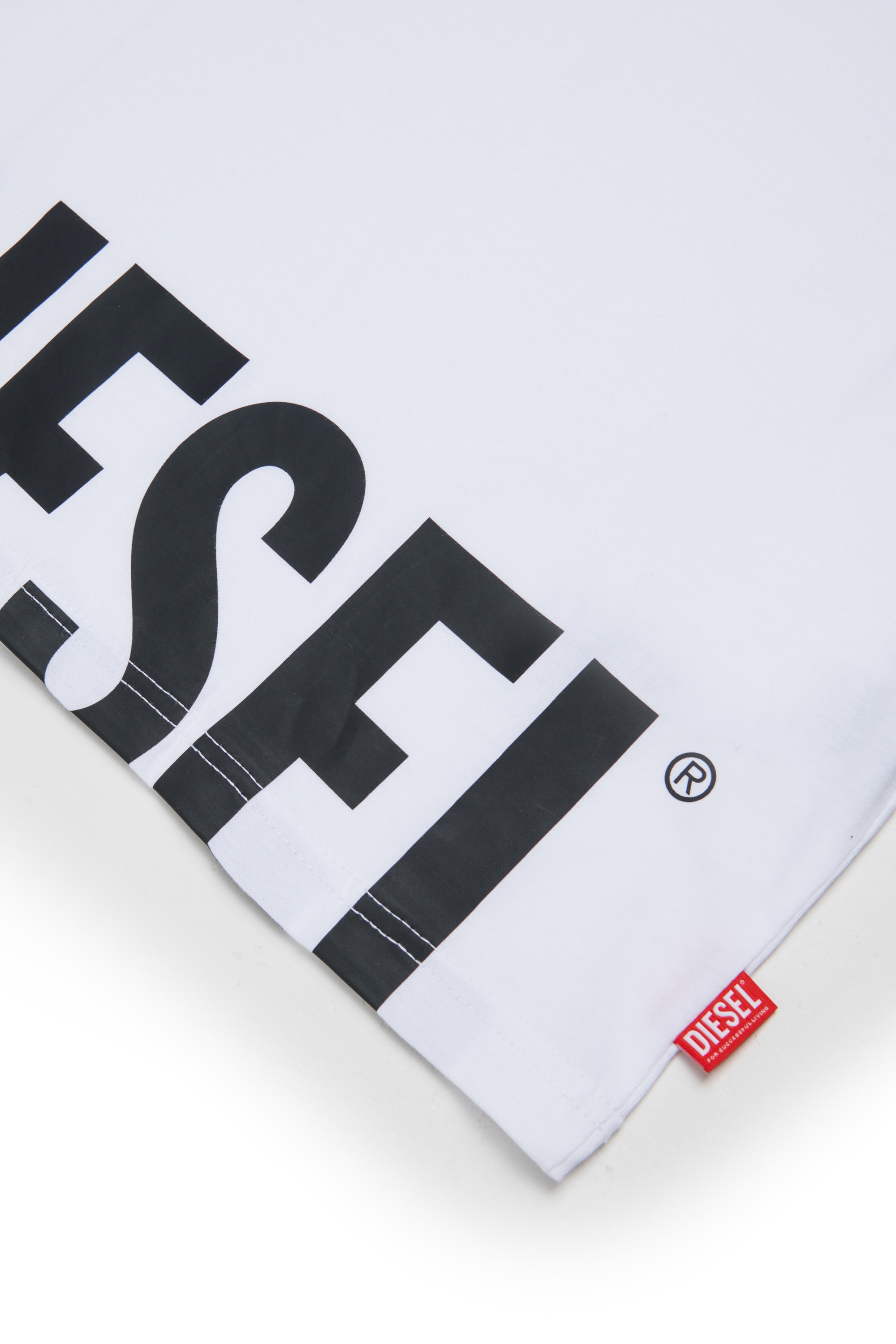 Diesel - TPRES, Man's T-shirt with cut-off logo in White - 4