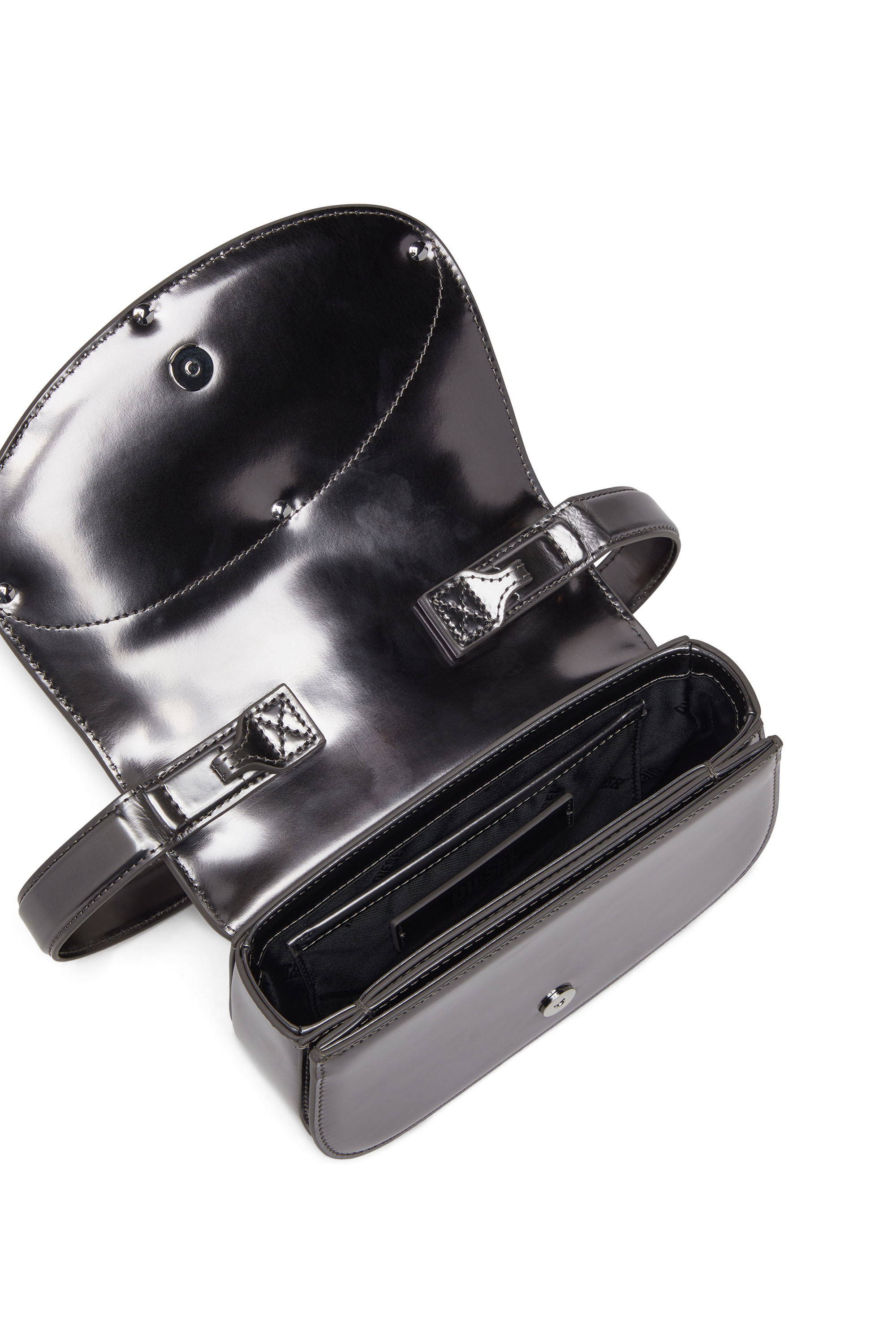 Diesel - 1DR, Woman's 1DR-Iconic shoulder bag in mirrored leather in Grey - 3