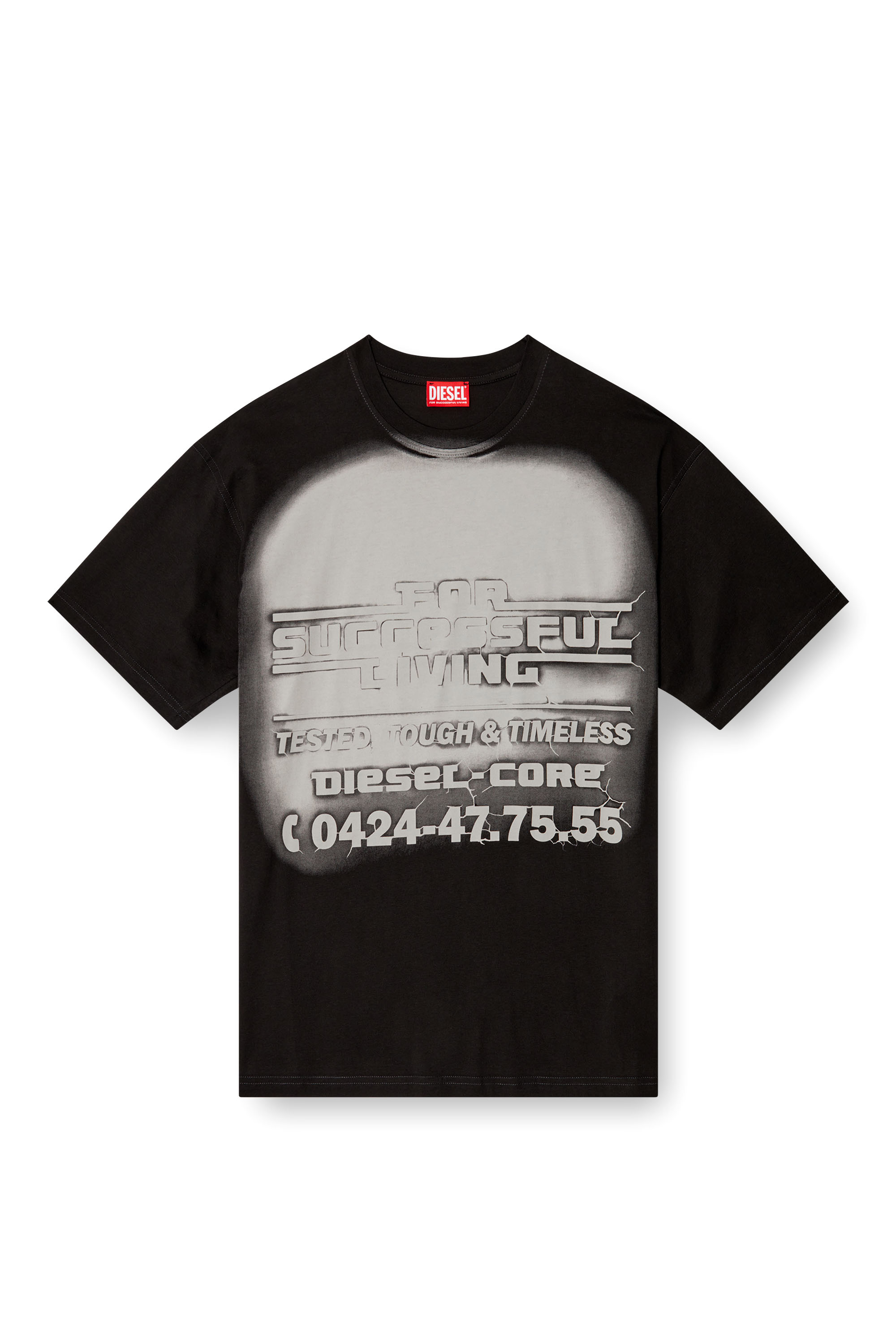 Diesel - T-BOXT-R15, Man's T-shirt with blowout logo graphic in null - 3