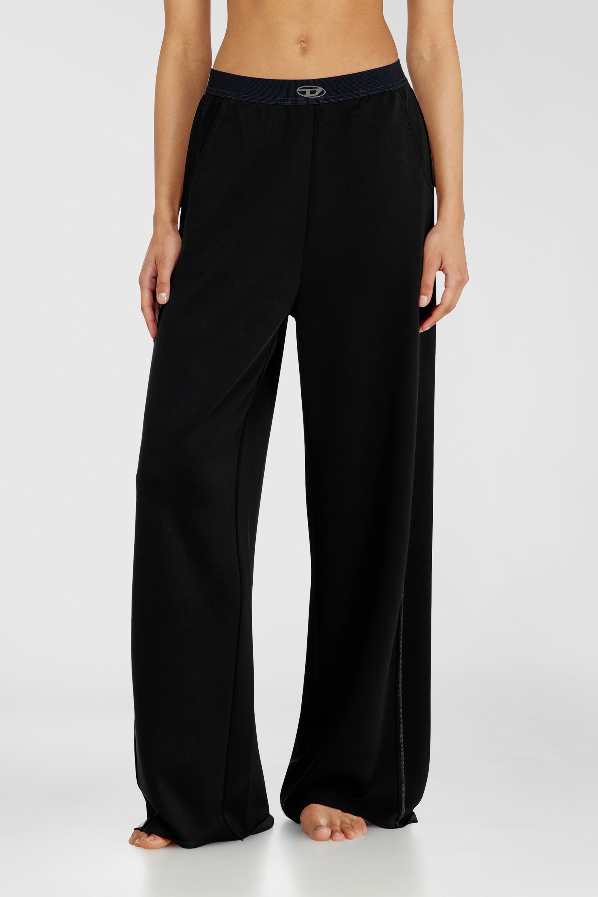 Diesel - ALYSA-UTLT, Woman's Track pants in light stretch scuba in Black - 1