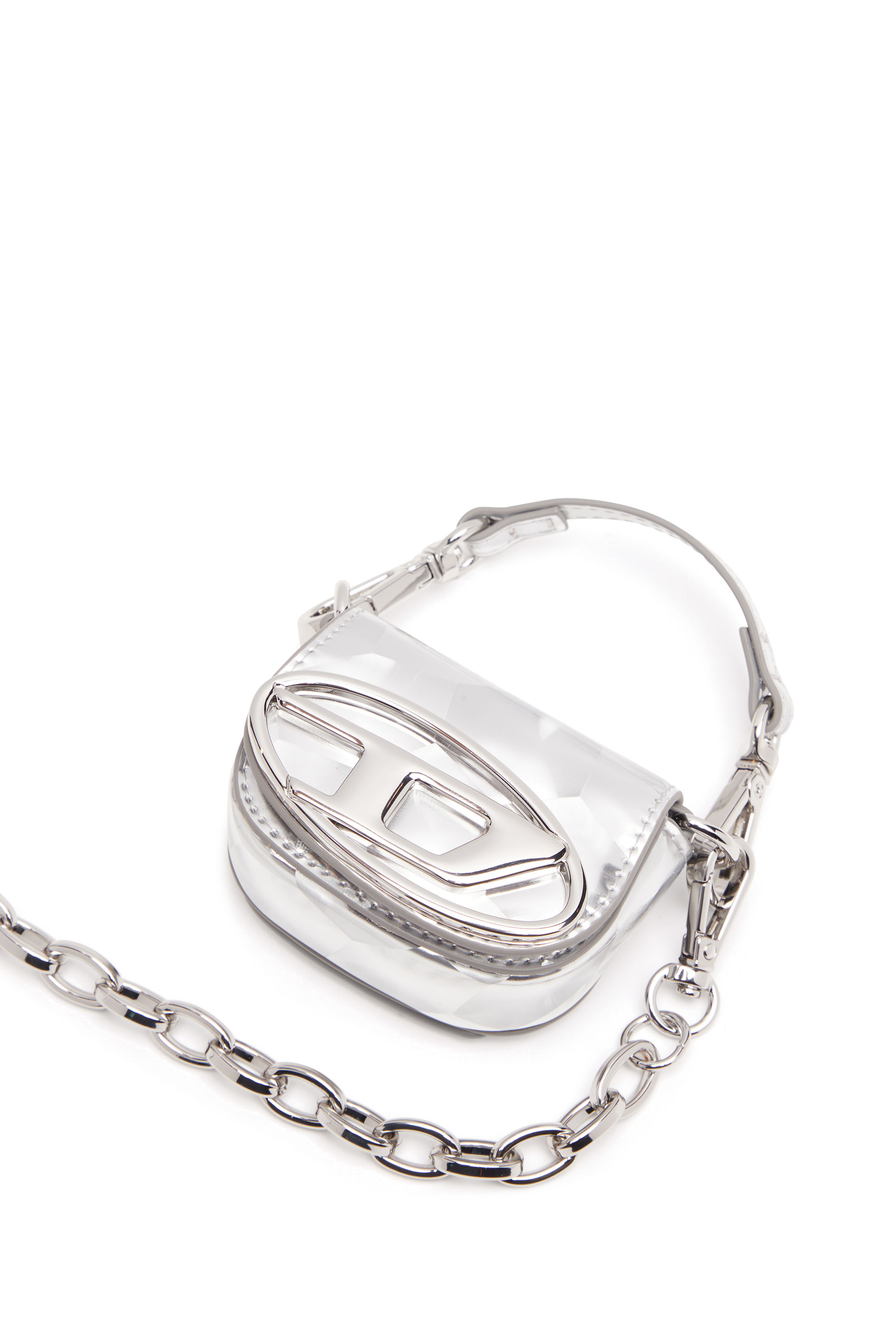 Diesel - 1DR XXS, Woman Iconic micro bag charm with mirror effect in Silver - Image 4