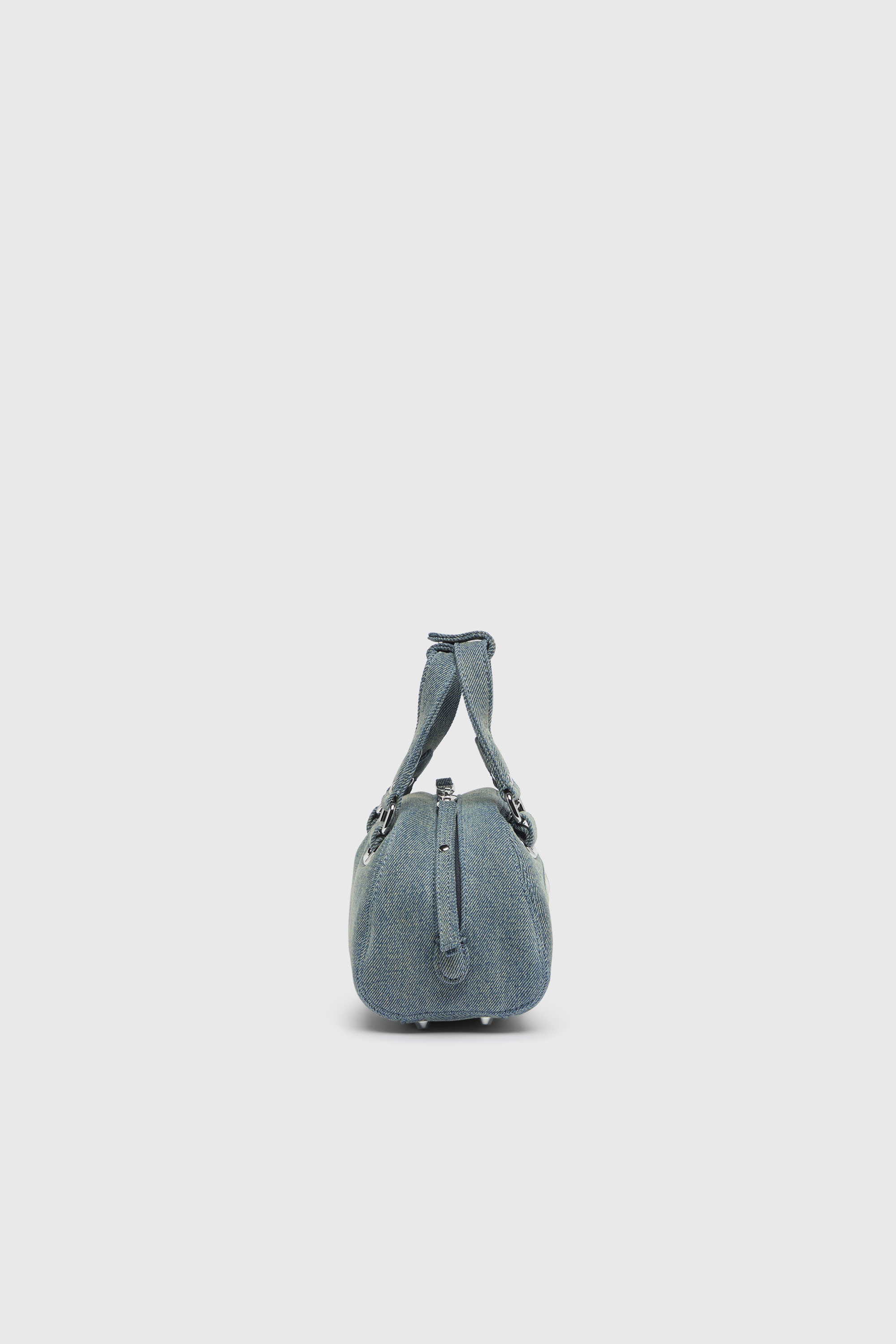 Diesel - 1DR DOME SOFT CROSSBODY, Unisex's 1DR Dome-Small bowling bag in denim with Oval D logo in Light Blue - 4