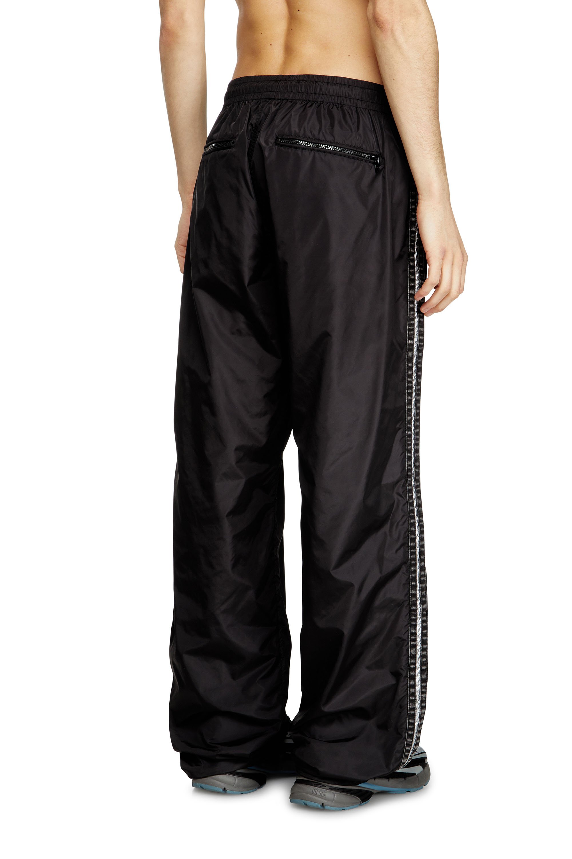 Diesel - P-CARON, Man's Nylon track pants with side bands in null - 3