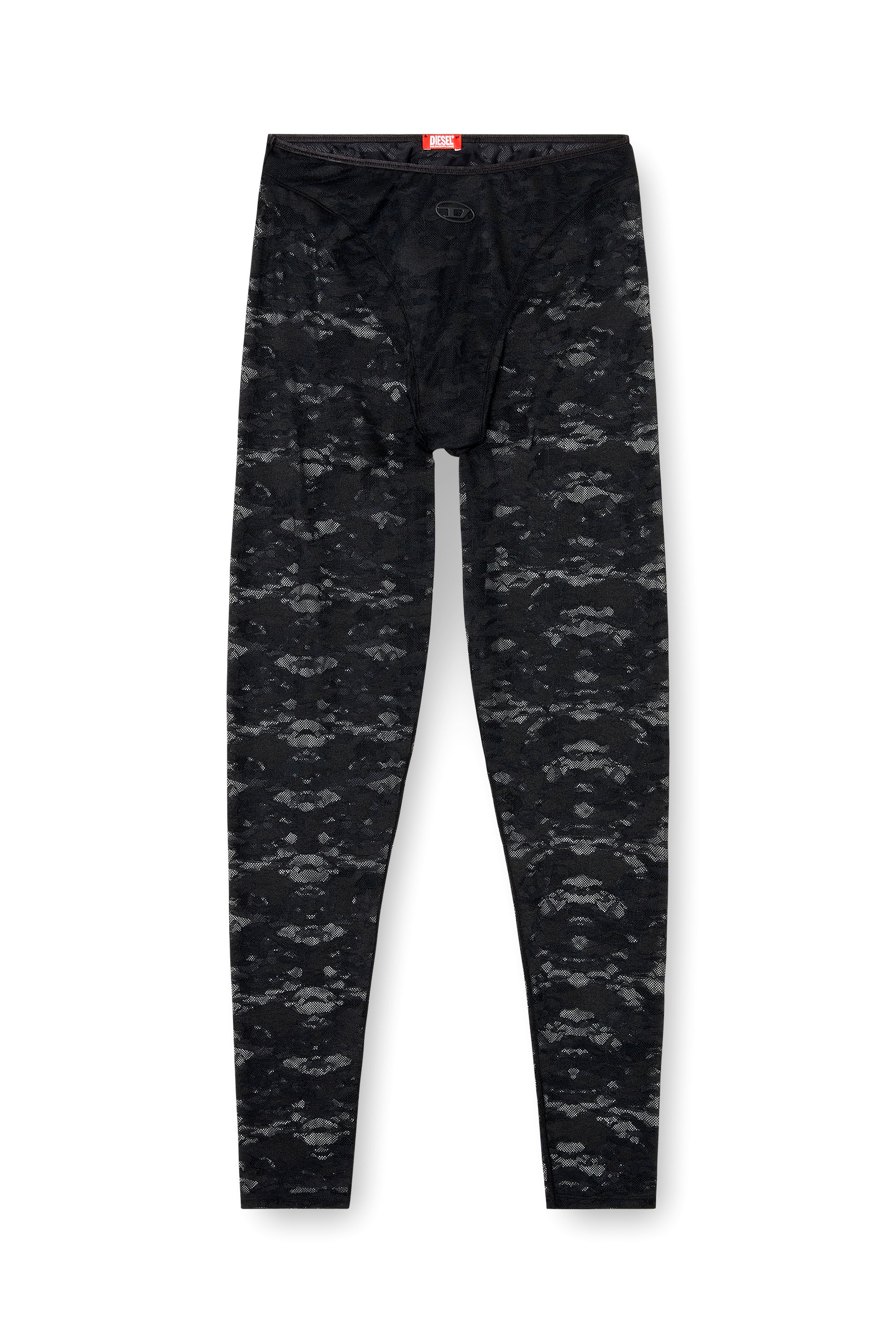 Diesel - HAYLEY-UTLT, Woman's Leggings in nylon camouflage lace in Black - 4