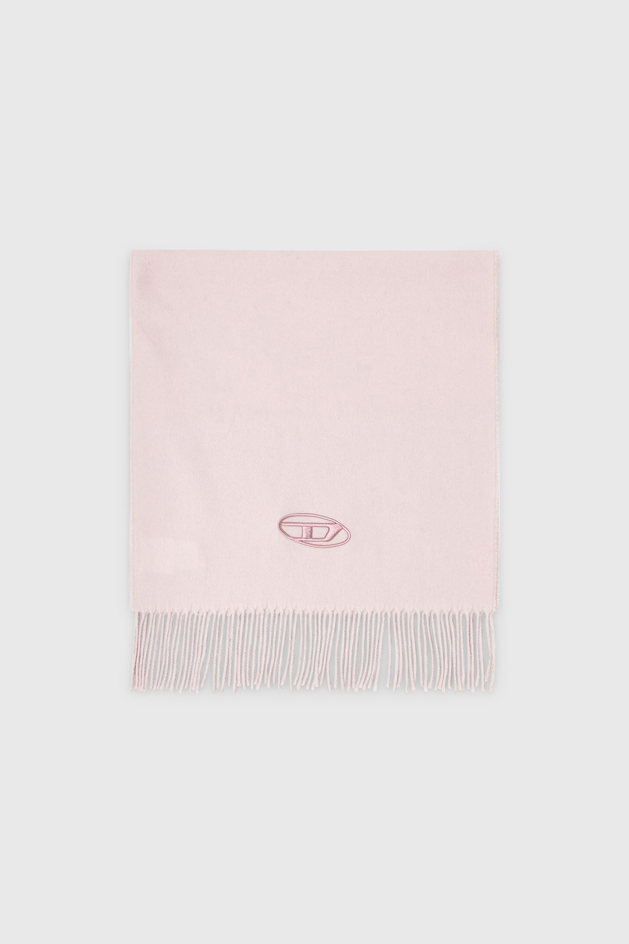 Diesel - S-IMON-D-LONG, Unisex's Wool-blend scarf with fringed edges in Pink - 1