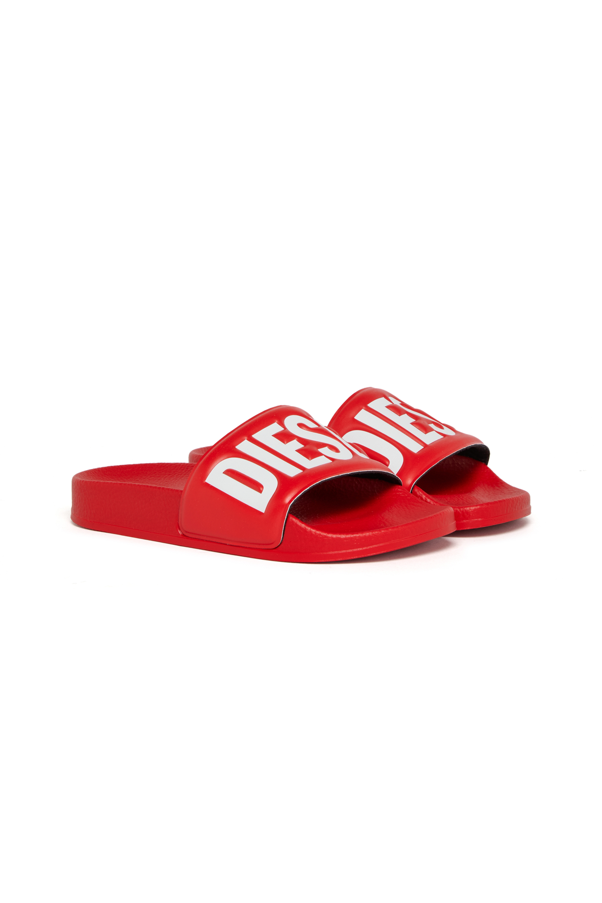 Diesel - SA-BWBISQOF, Unisex's SA-BWBISQOF-Slides with debossed logo in Red - 2