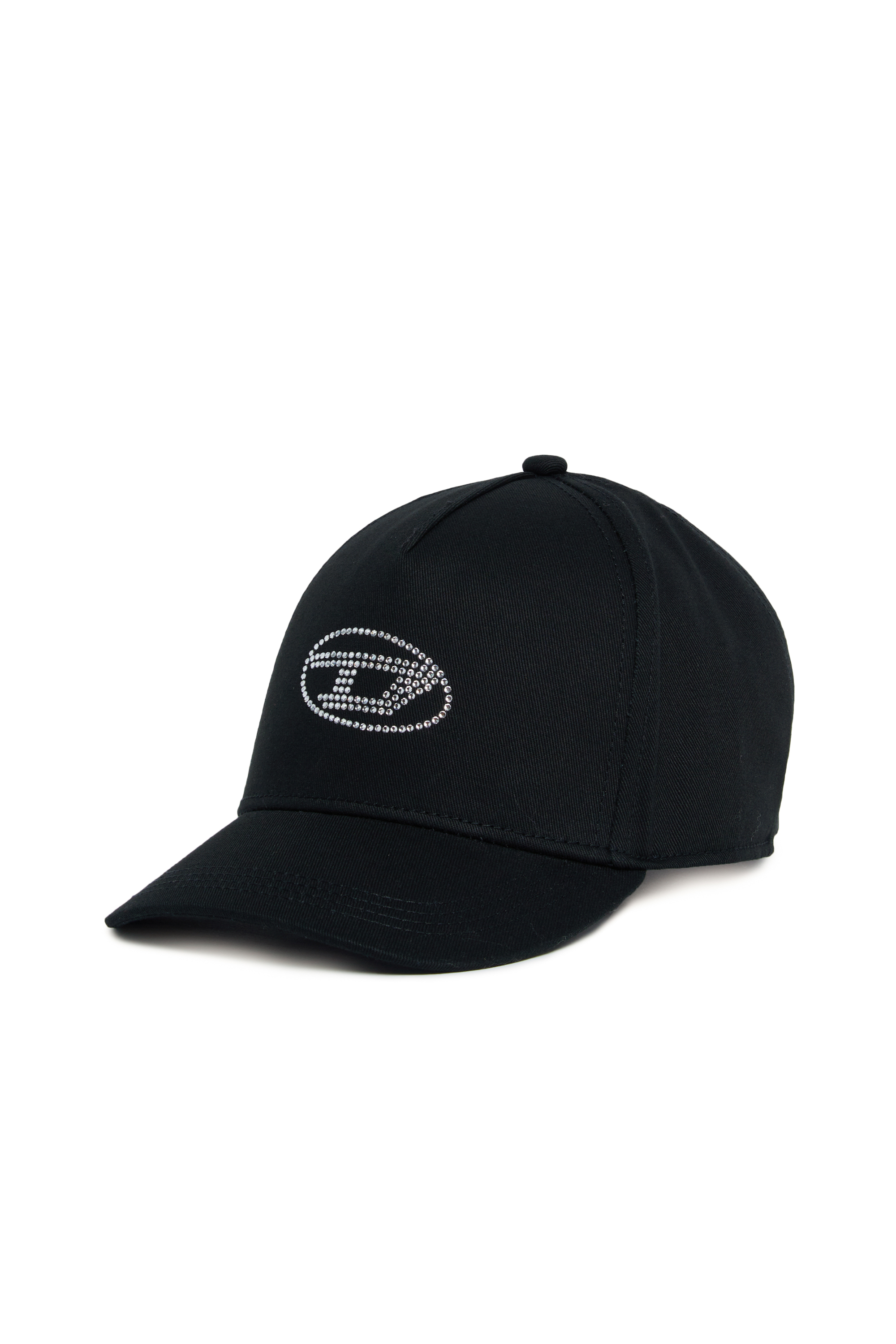 Diesel - FDSTRAS, Woman Baseball cap with crystal Oval D logo in Black - Image 1