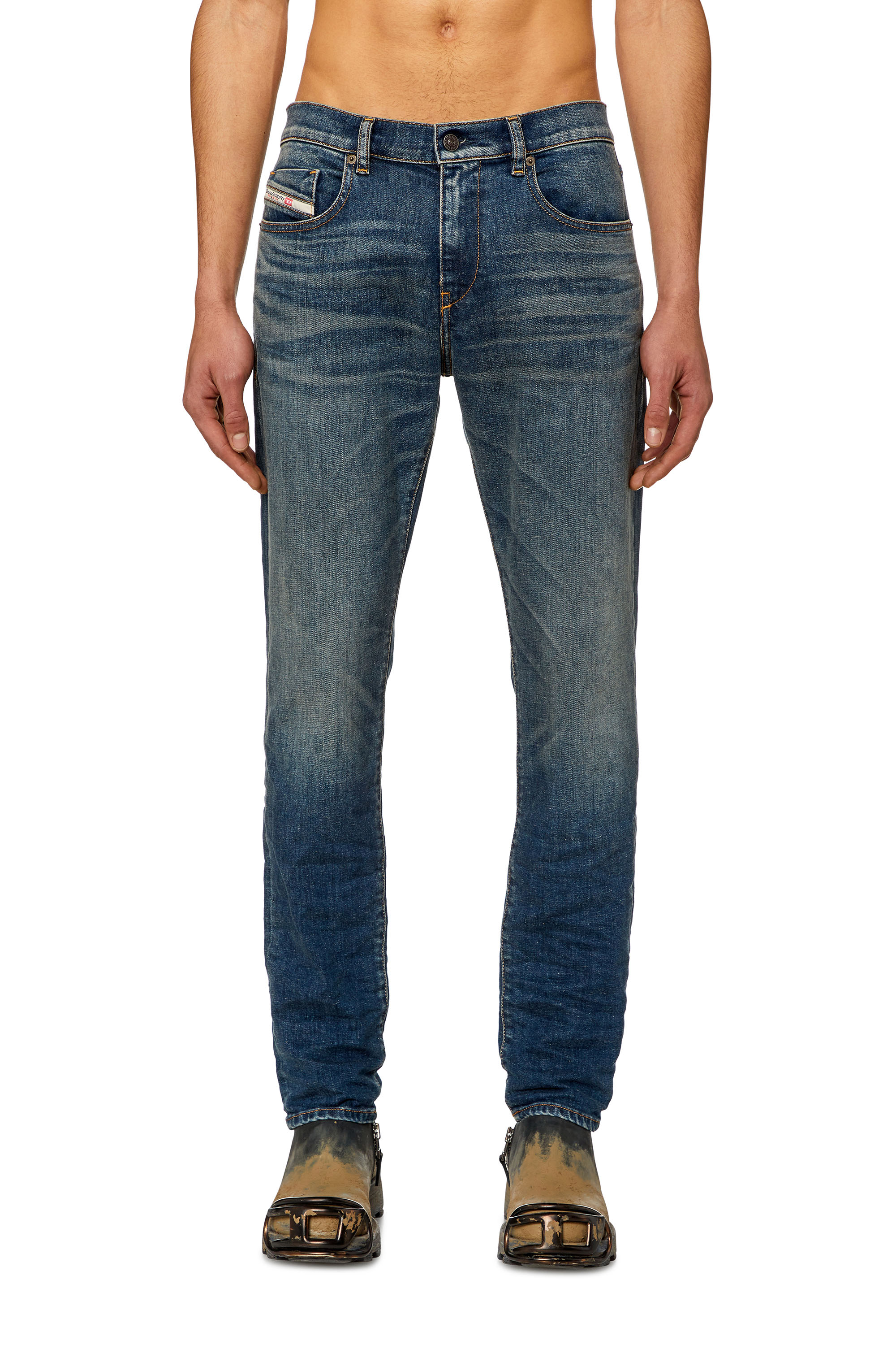 Diesel - Slim Jeans 2019 D-Strukt 09H49, Dark Blue - Image 2
