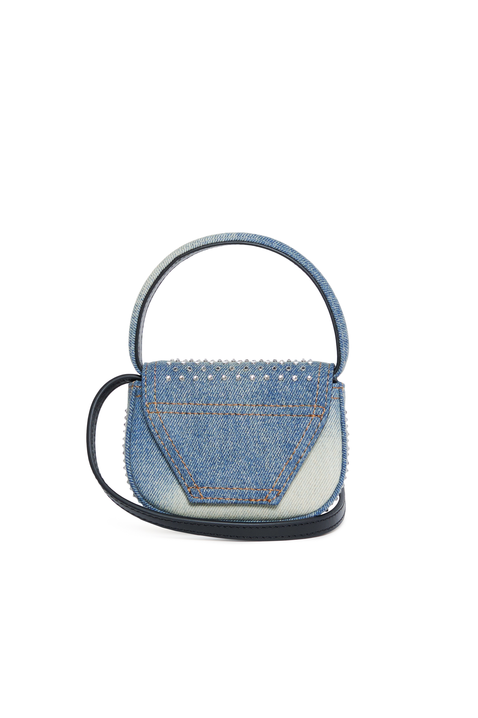 Diesel - 1DR XS, Woman Iconic mini bag in denim and crystals in Blue - Image 2