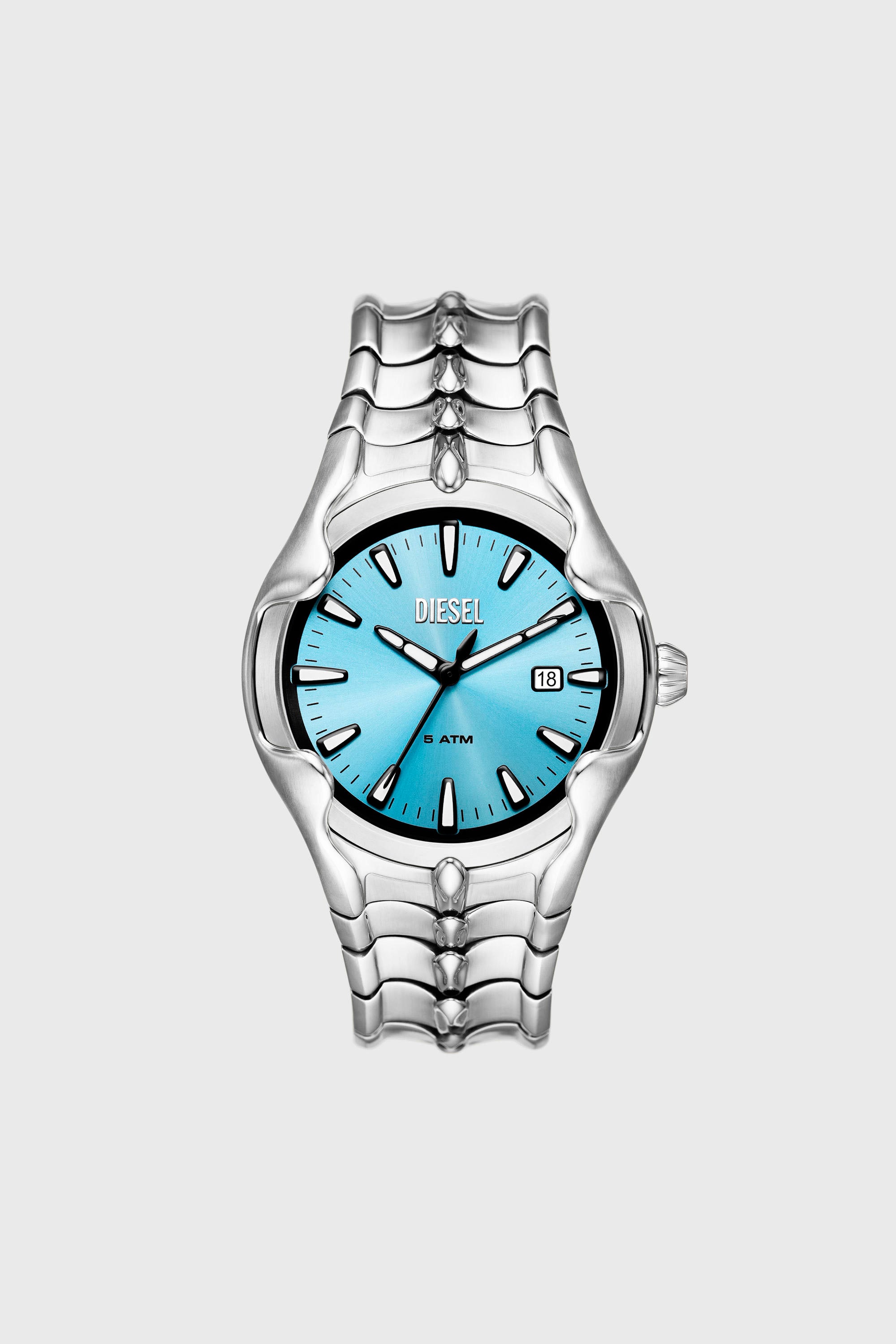 Diesel - DZ2200, Man's Vert three-hand date stainless steel watch in Silver - 1