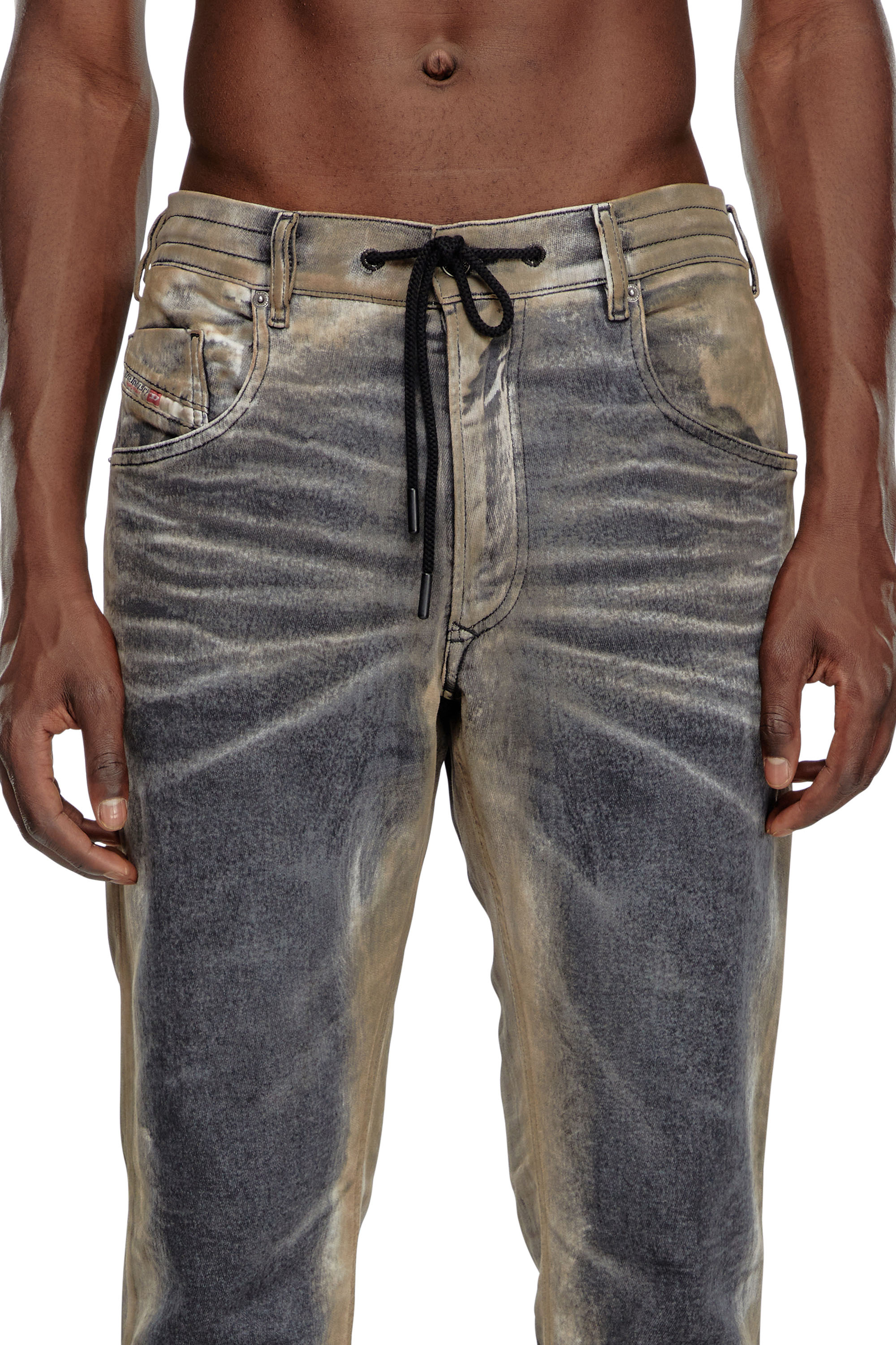 Diesel - Man Tapered 2030 D-Krooley Joggjeans® 068NP, Black/Dark grey - Image 4