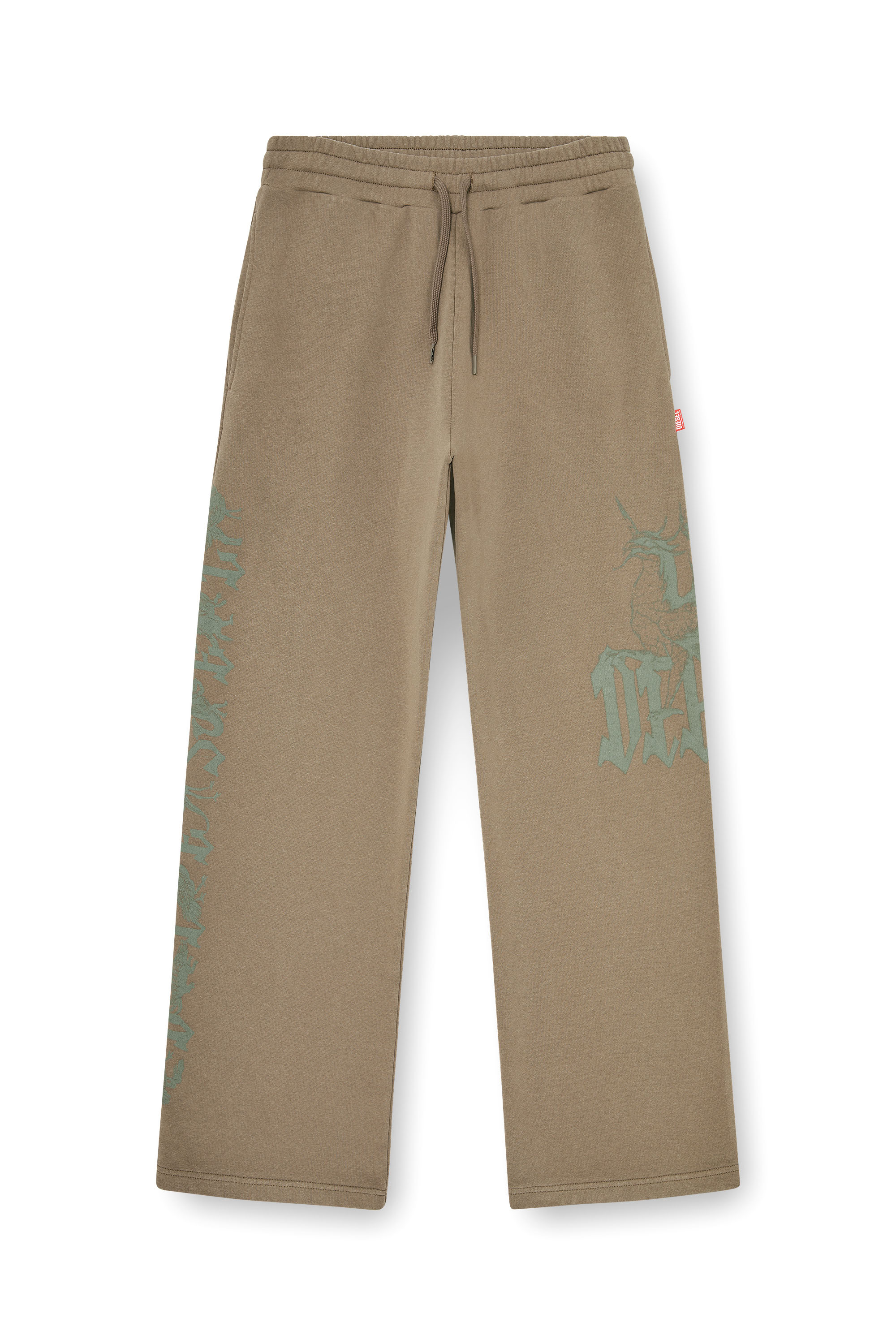 Diesel - P-GRO, Man's Treated sweatpants with logo print in Brown - 3