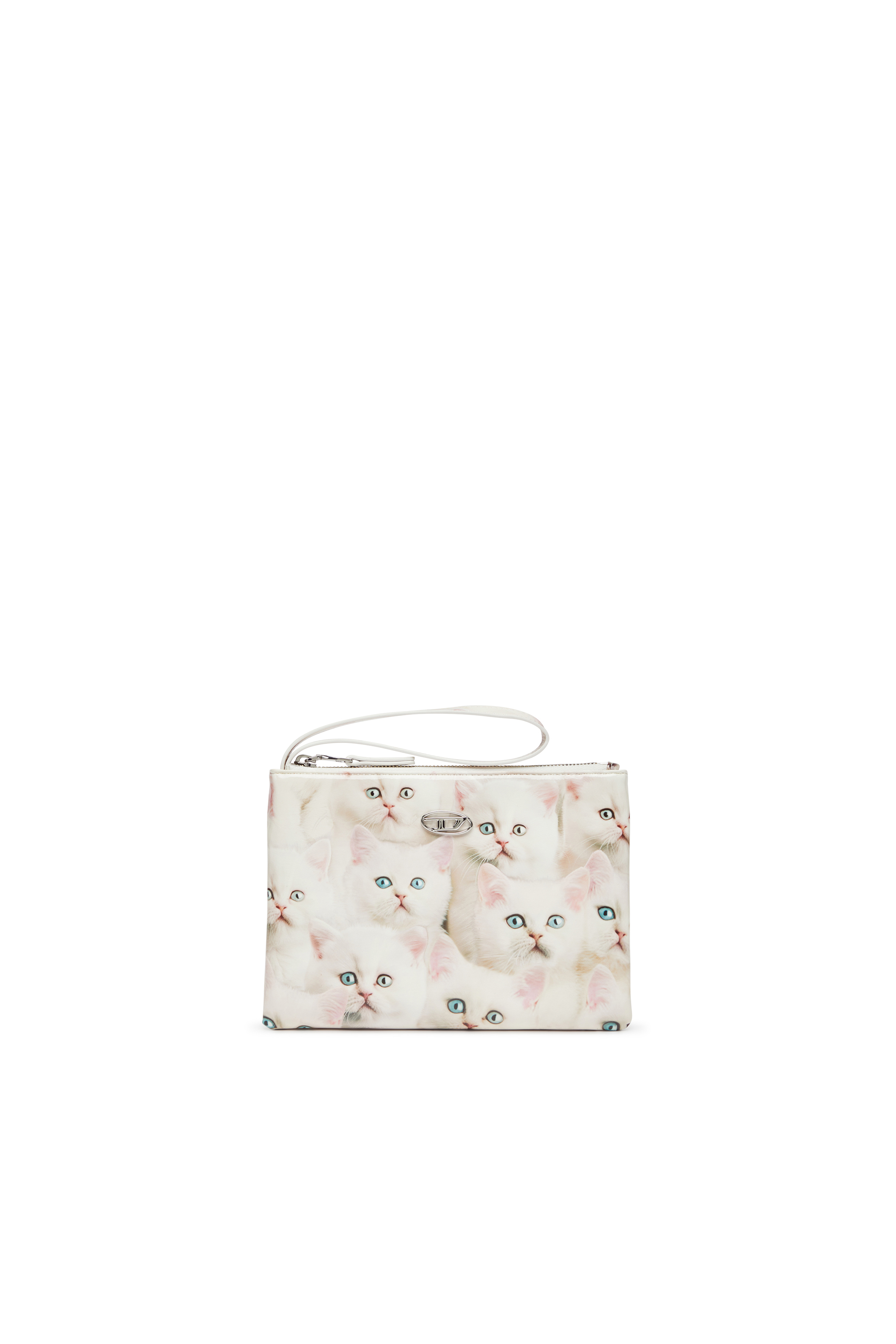 Diesel - PLAY POUCH II, Woman's Pouch in printed glossy PU in White - 1