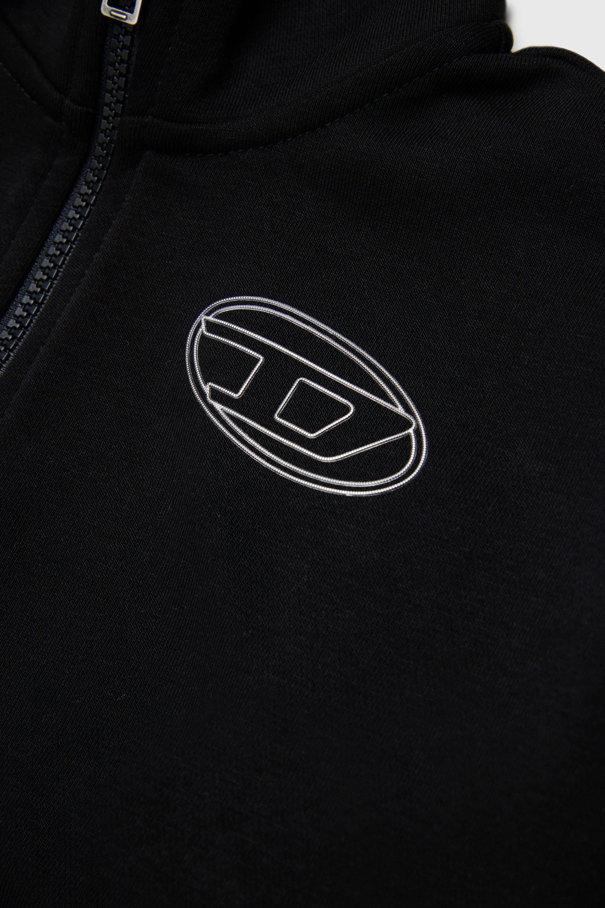 Diesel - SALILA, Woman's Zip-up sweatshirt with Oval D logo in Black - 4
