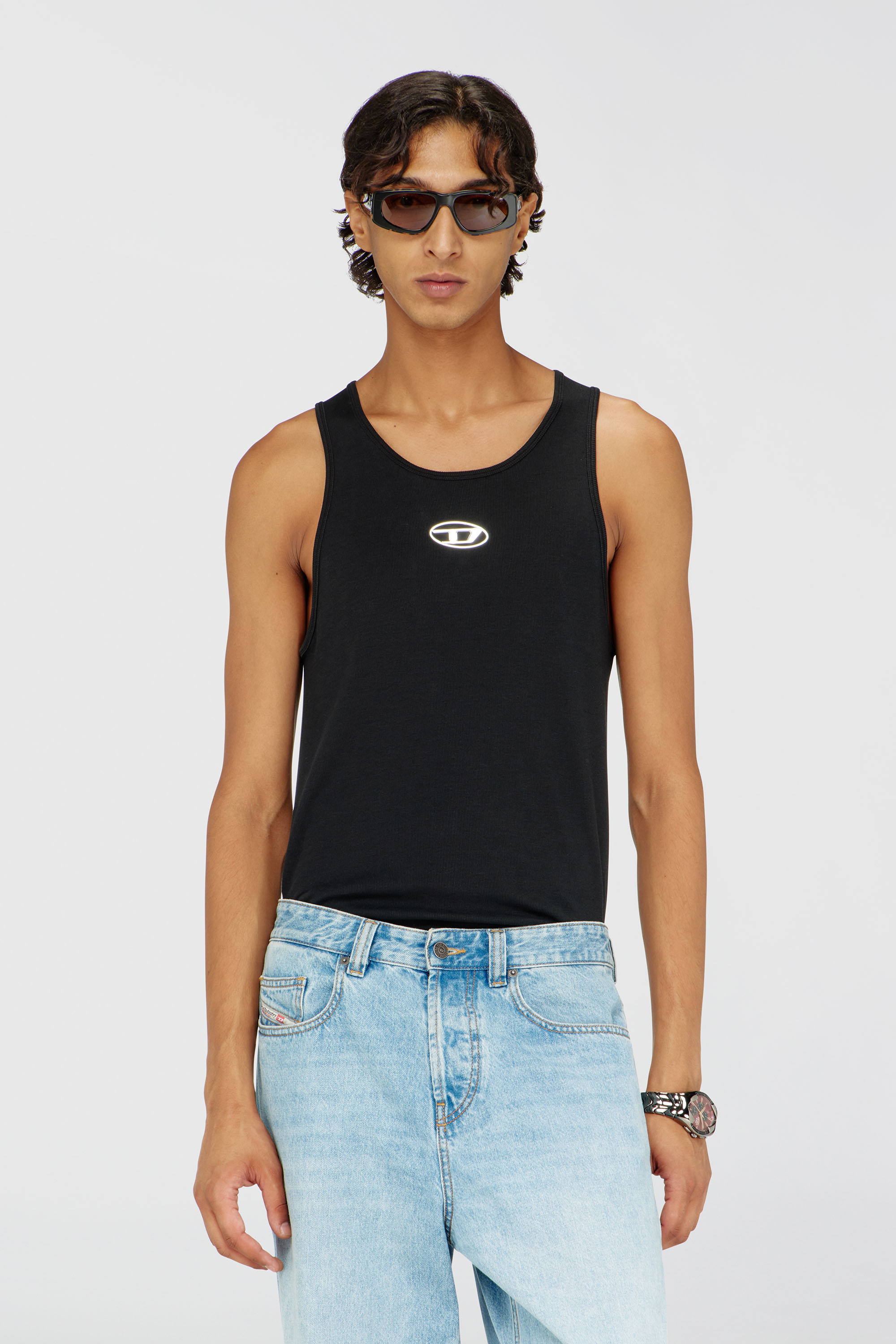 Diesel - T-LIFTY-IOD, Man's Cotton tank top with logo in Black - 1