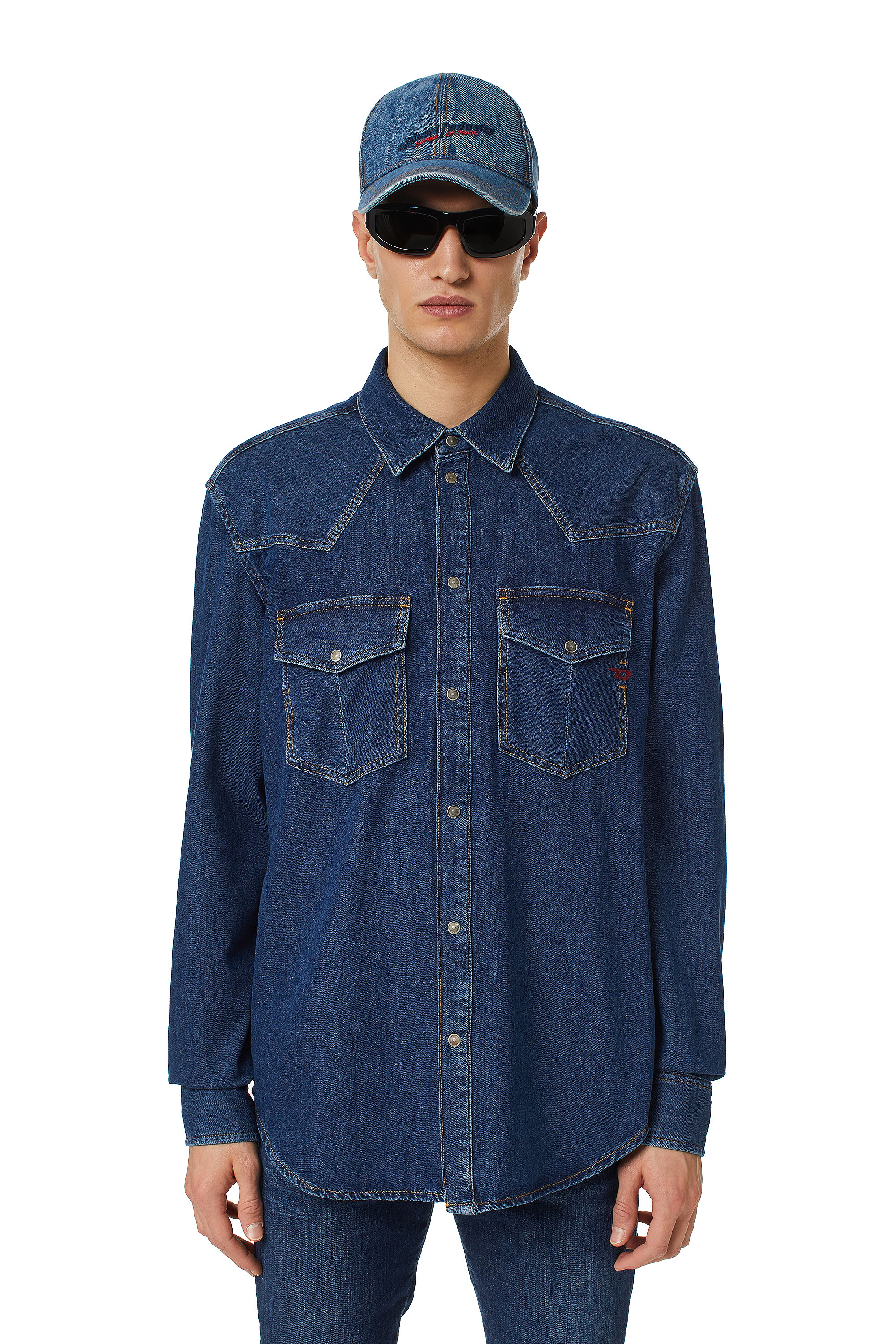 Diesel - D-OCEAN WESTERN SHIRT, Dark Blue - Image 1