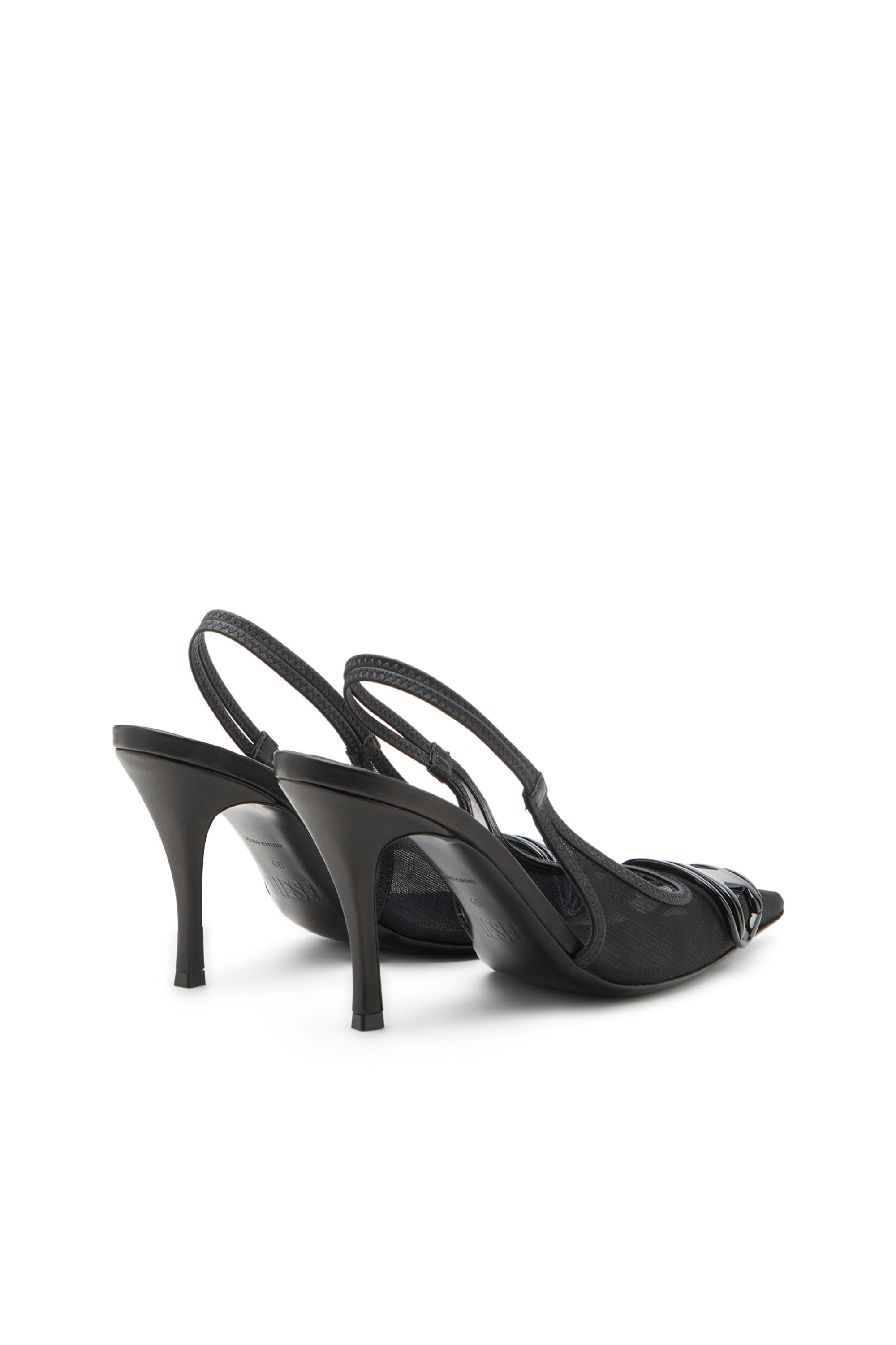 Diesel - D-VENUS SB, Woman's D-Venus-Slingback pumps in leather-trimmed mesh in Black - 3