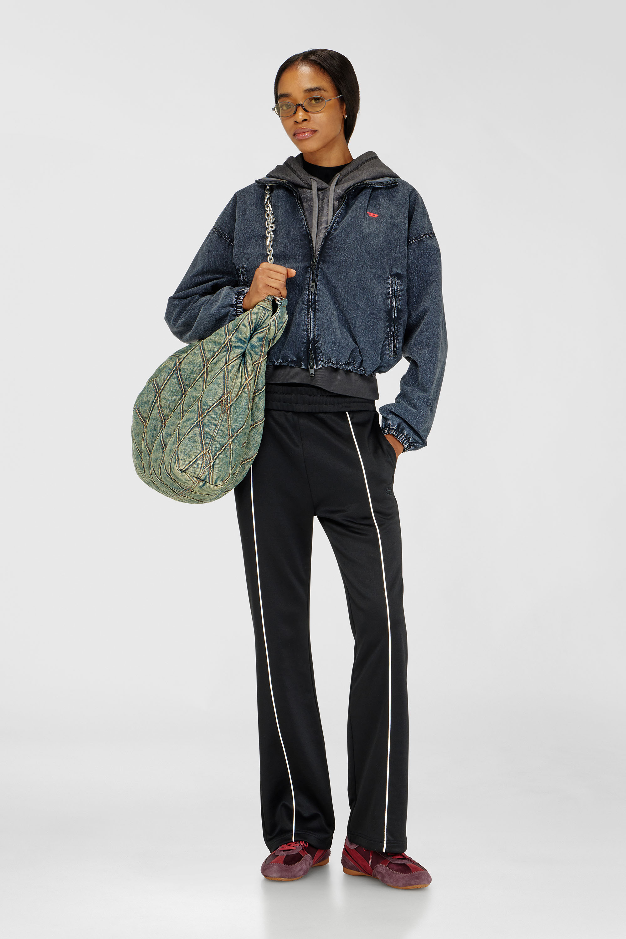 Track pants with contrast piping