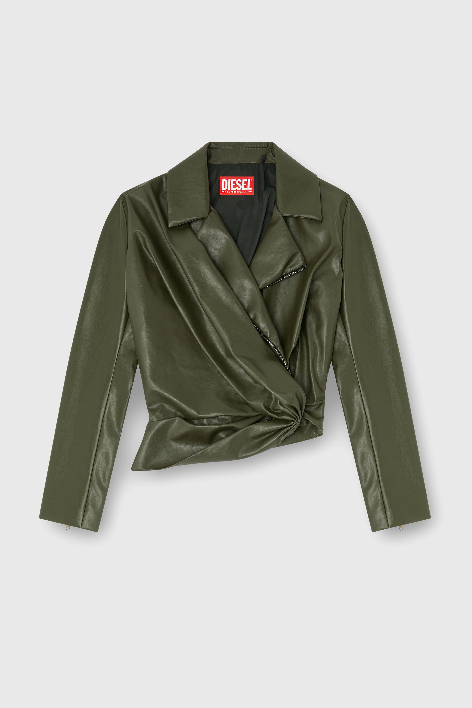 Diesel - G-DRAP, Woman's Draped wrap-effect jacket in Military Green - 2
