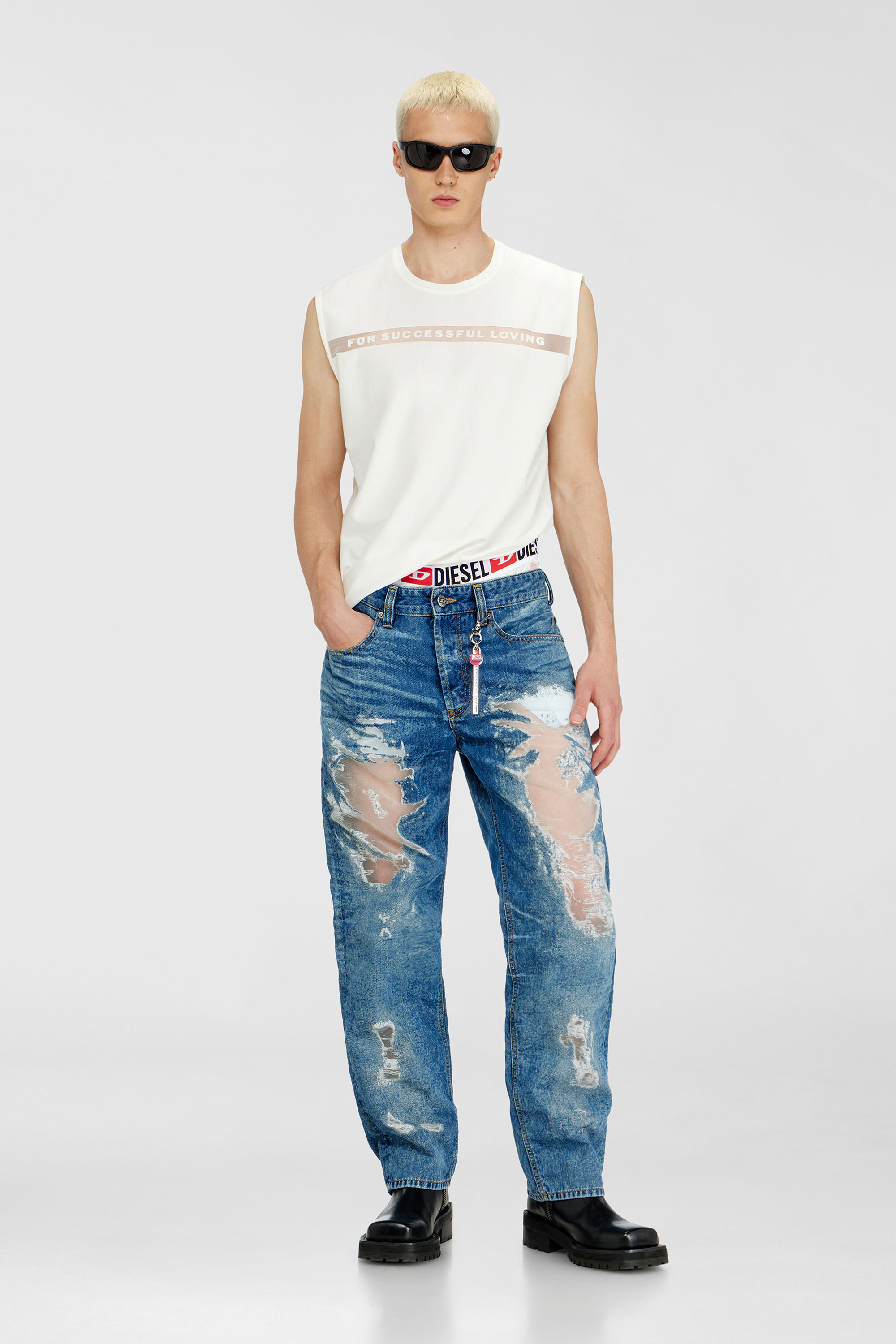 Diesel - PR-T-NORM-BISC-MATI-R, Unisex's Tank top with For Successful Loving logo in White - 1