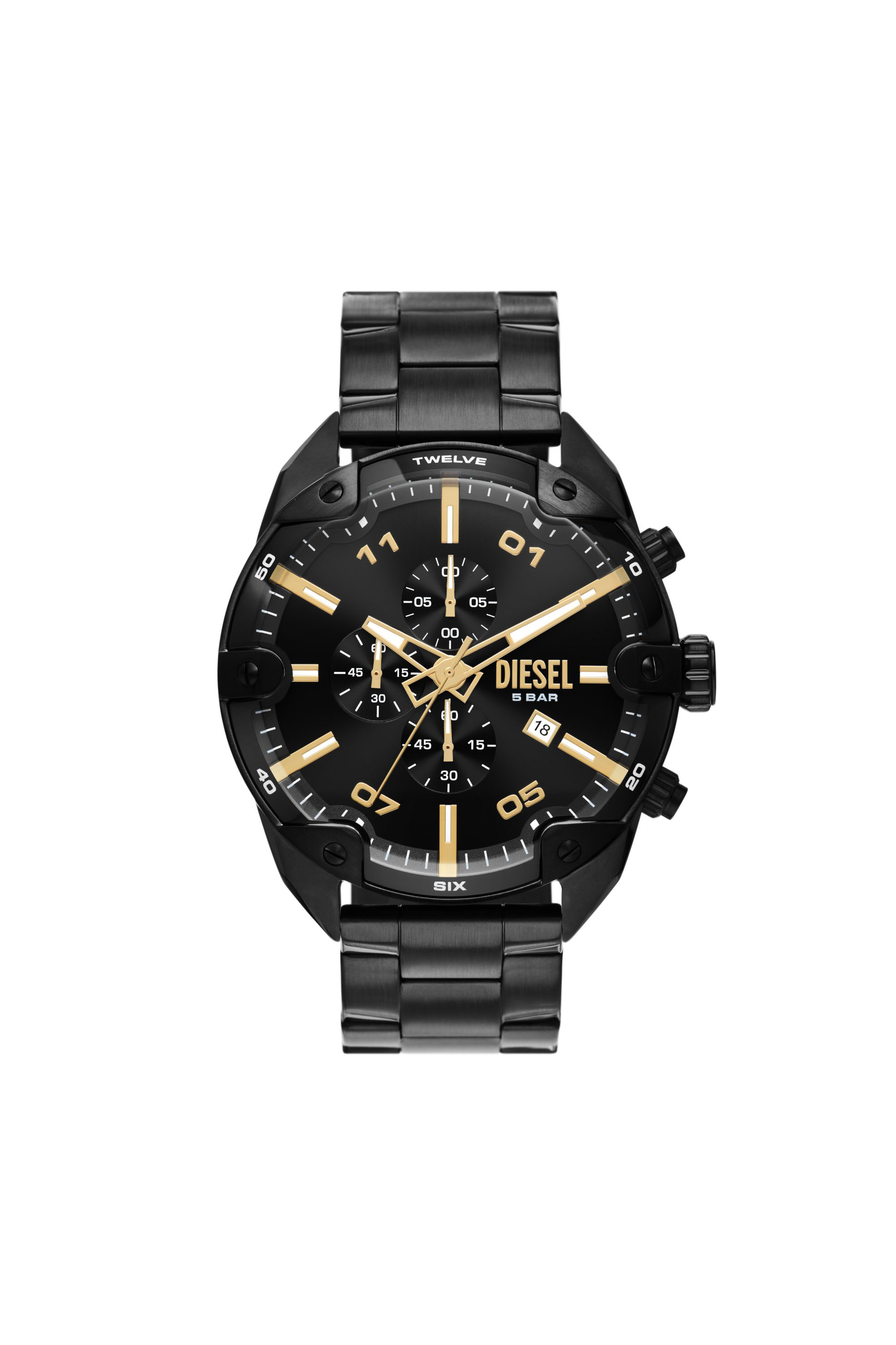 Men's Spiked chronograph stainless steel watch | DZ4655 Diesel