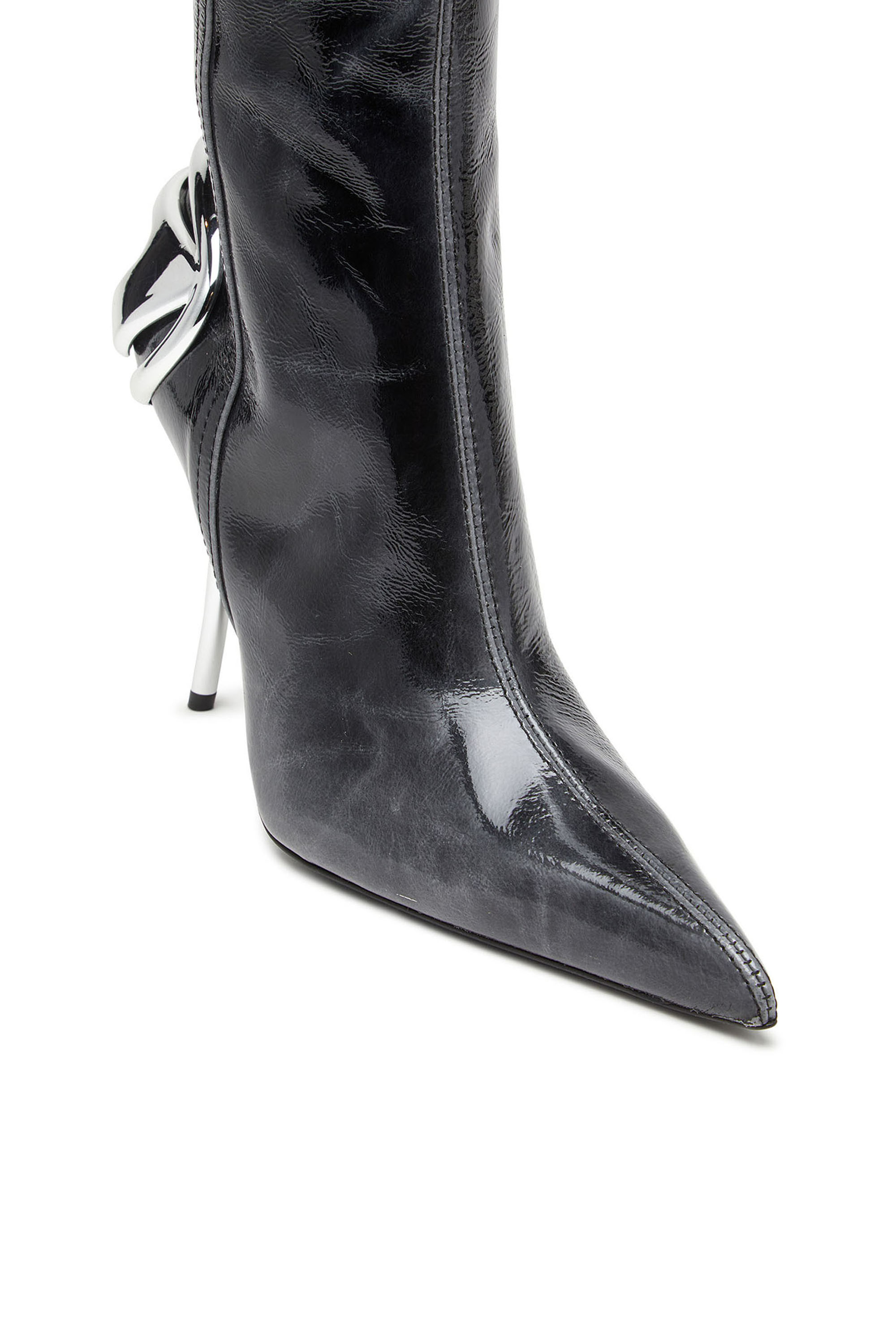 Diesel - D-TEN&HALF HB, Woman's D-Ten&Half - Knee-high leather boots in Black - 4