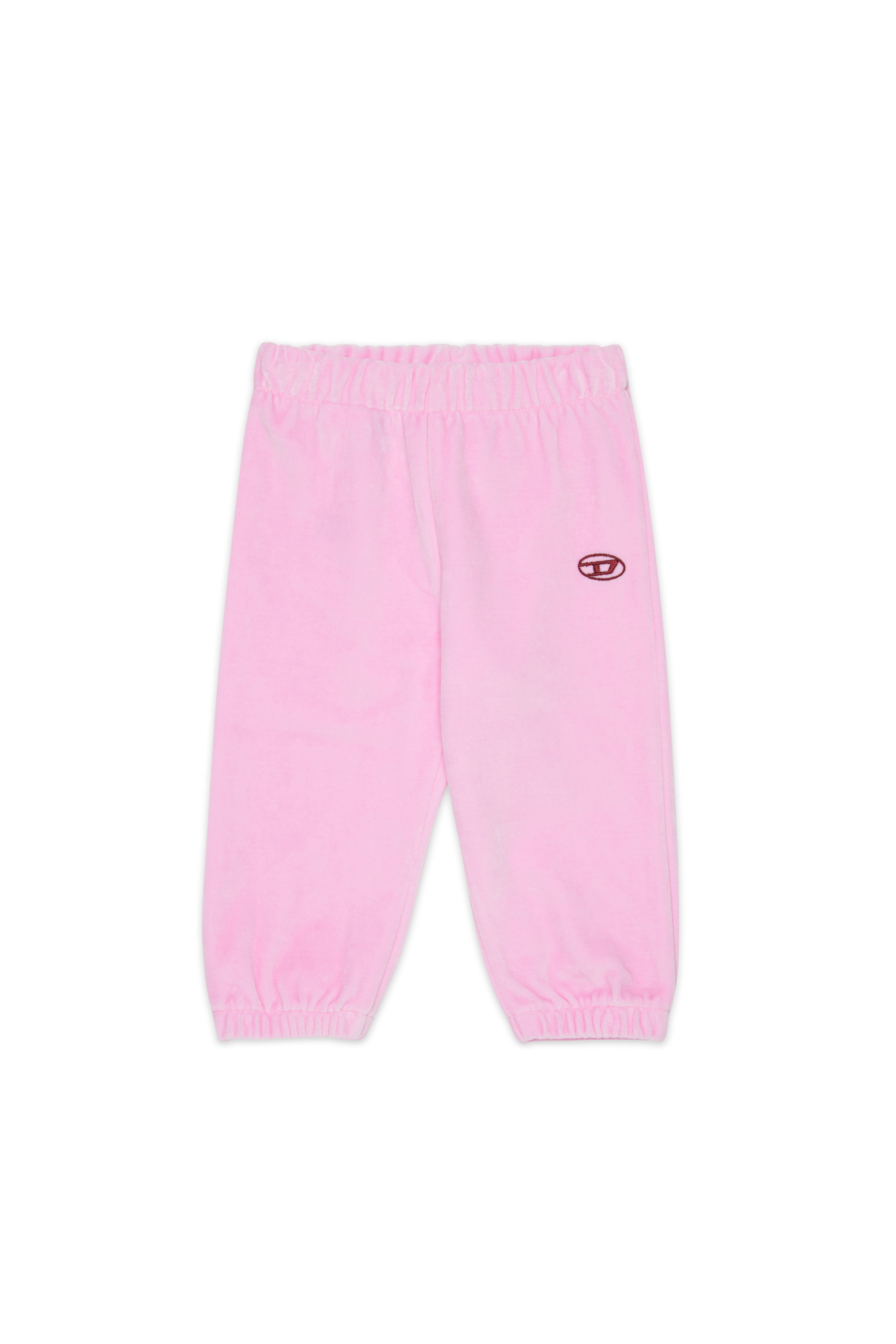 Diesel - PHENIB, Man's Velvet sweatpants with Oval D embroidery in Pink - 1