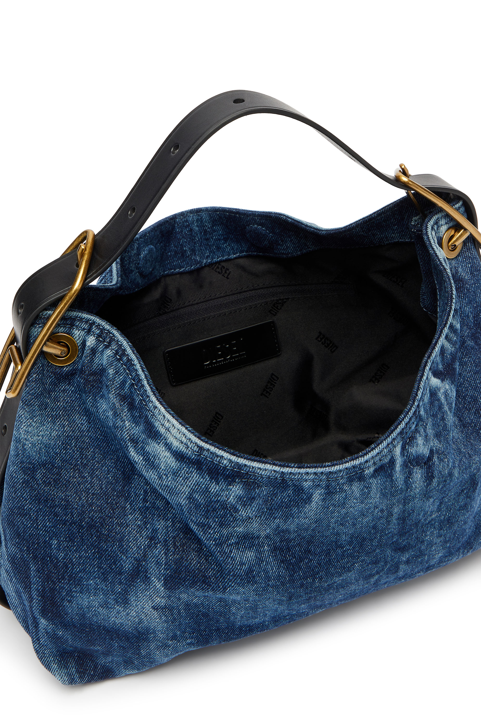 Diesel - D-LINE HOBO S, Woman's D-Line-Denim shoulder bag in Medium blue - 4