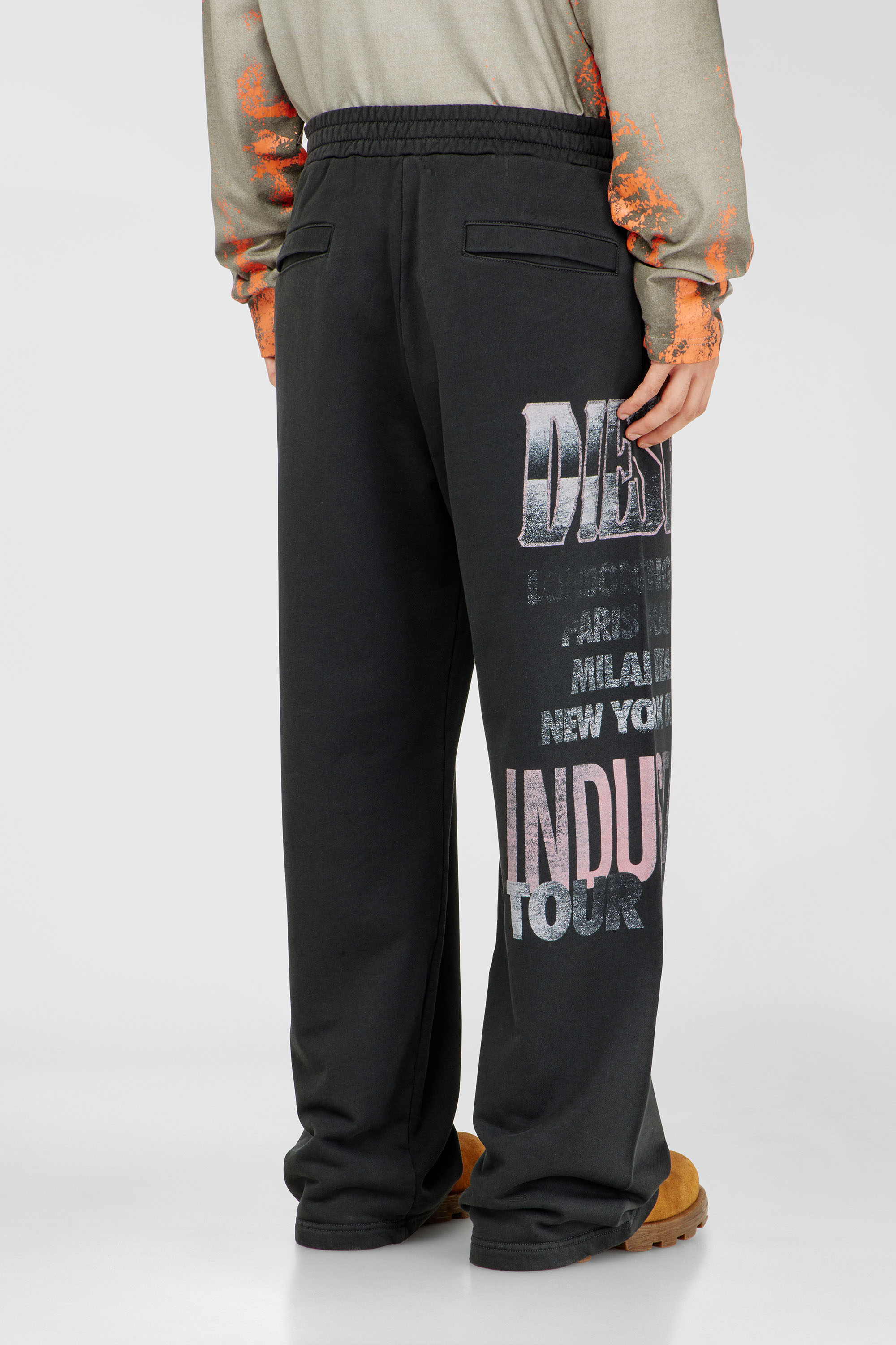 Diesel - P-ILL, Man's Sweatpants with concert graphics in Black - 3