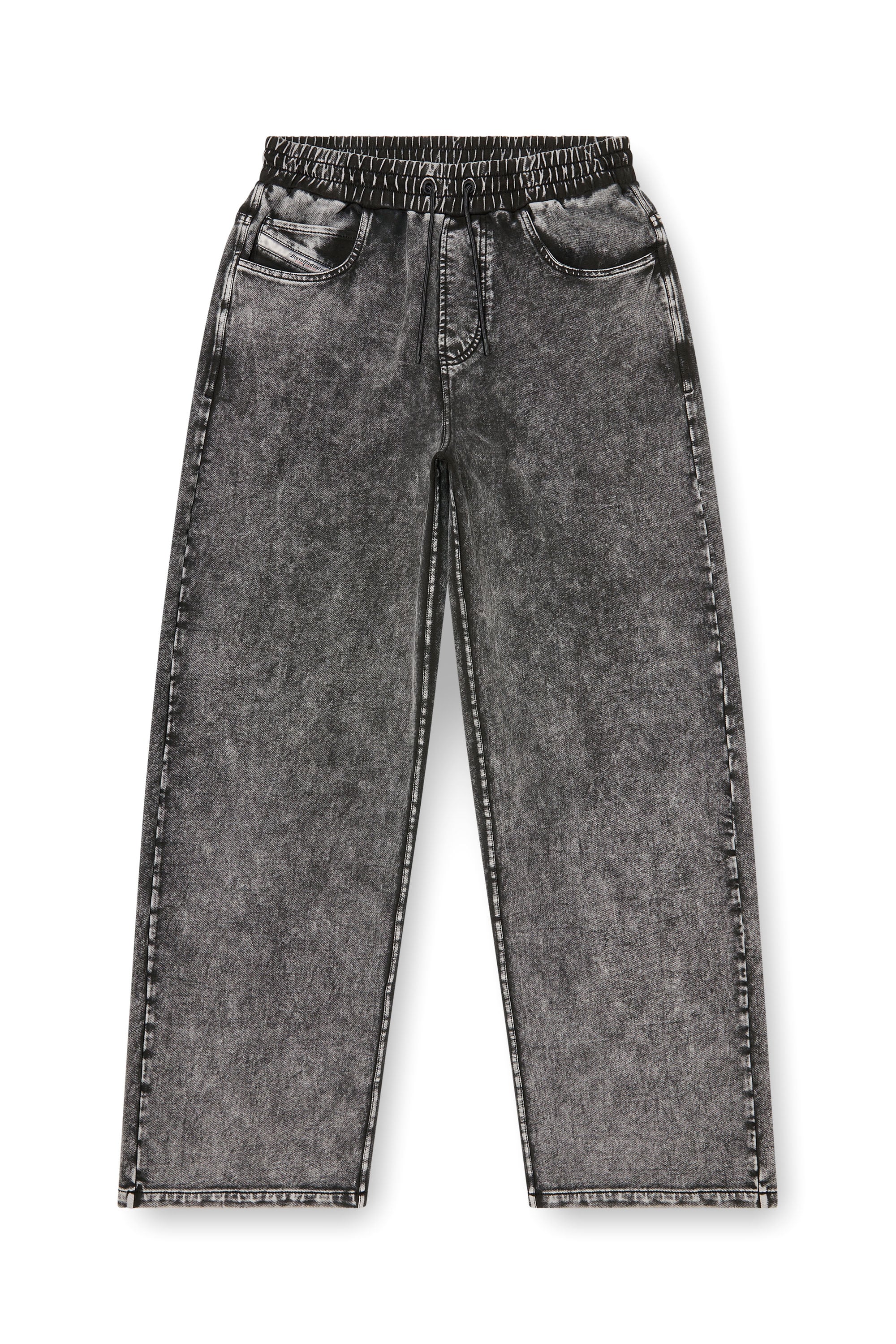 Diesel - P-STUK, Man's Sweatpants with denim effect in Grey - 2