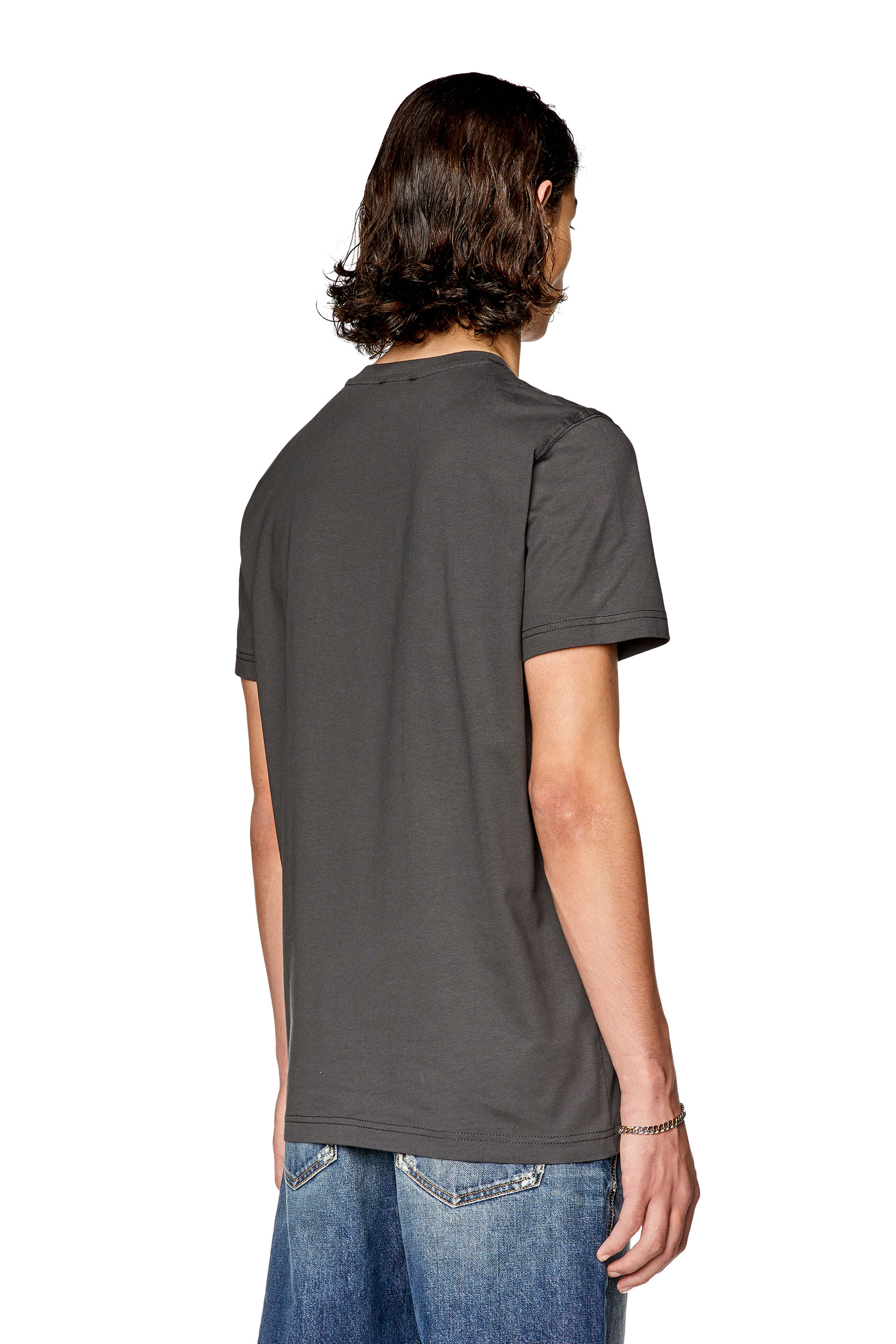 Diesel - T-DIEGOR-L6, Man T-shirt with smudged logo print in Grey - Image 4
