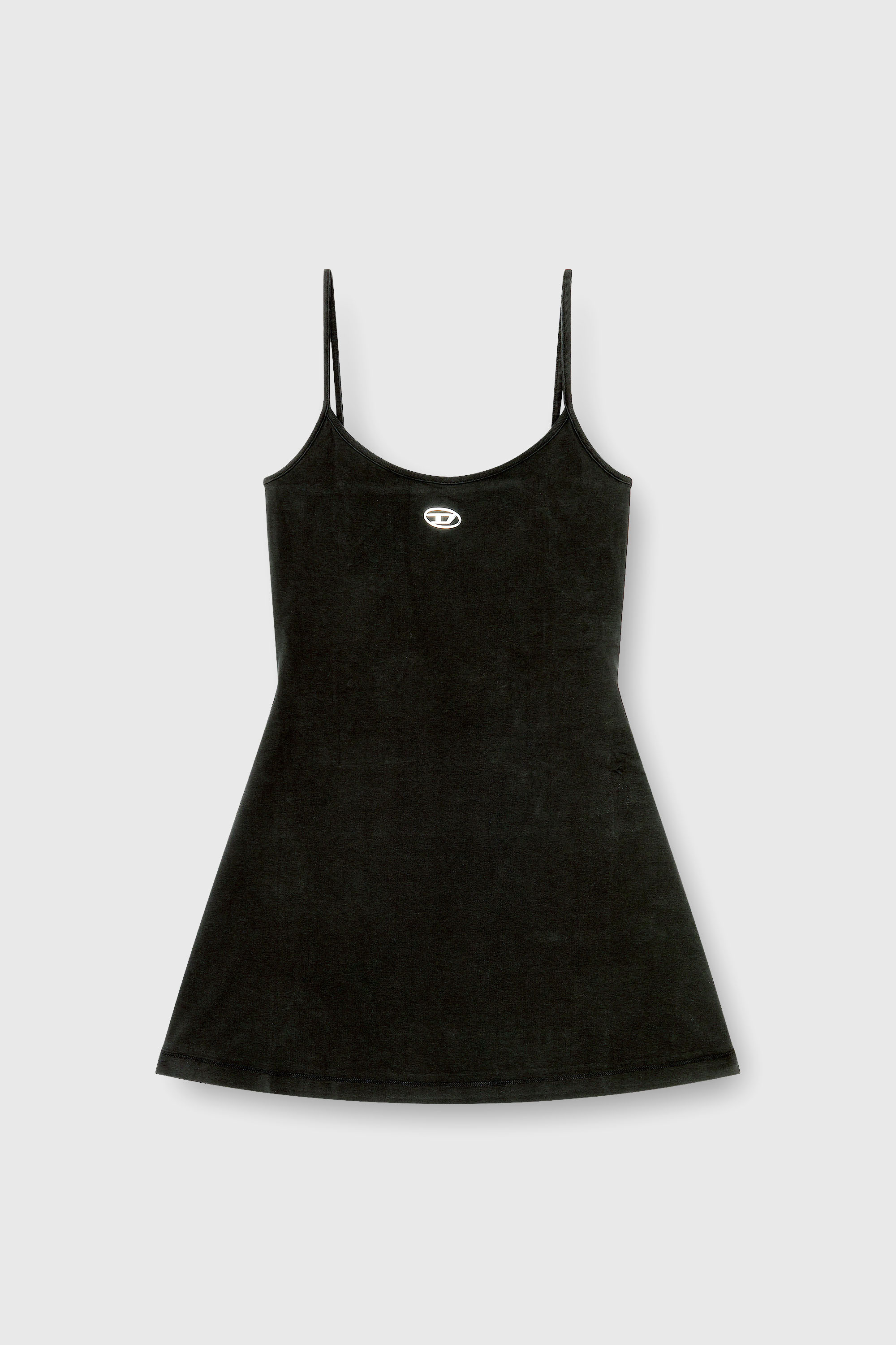 Diesel - D-NEWHOP-OD, Woman's Mini dress in cotton with Oval D logo in Black - 2