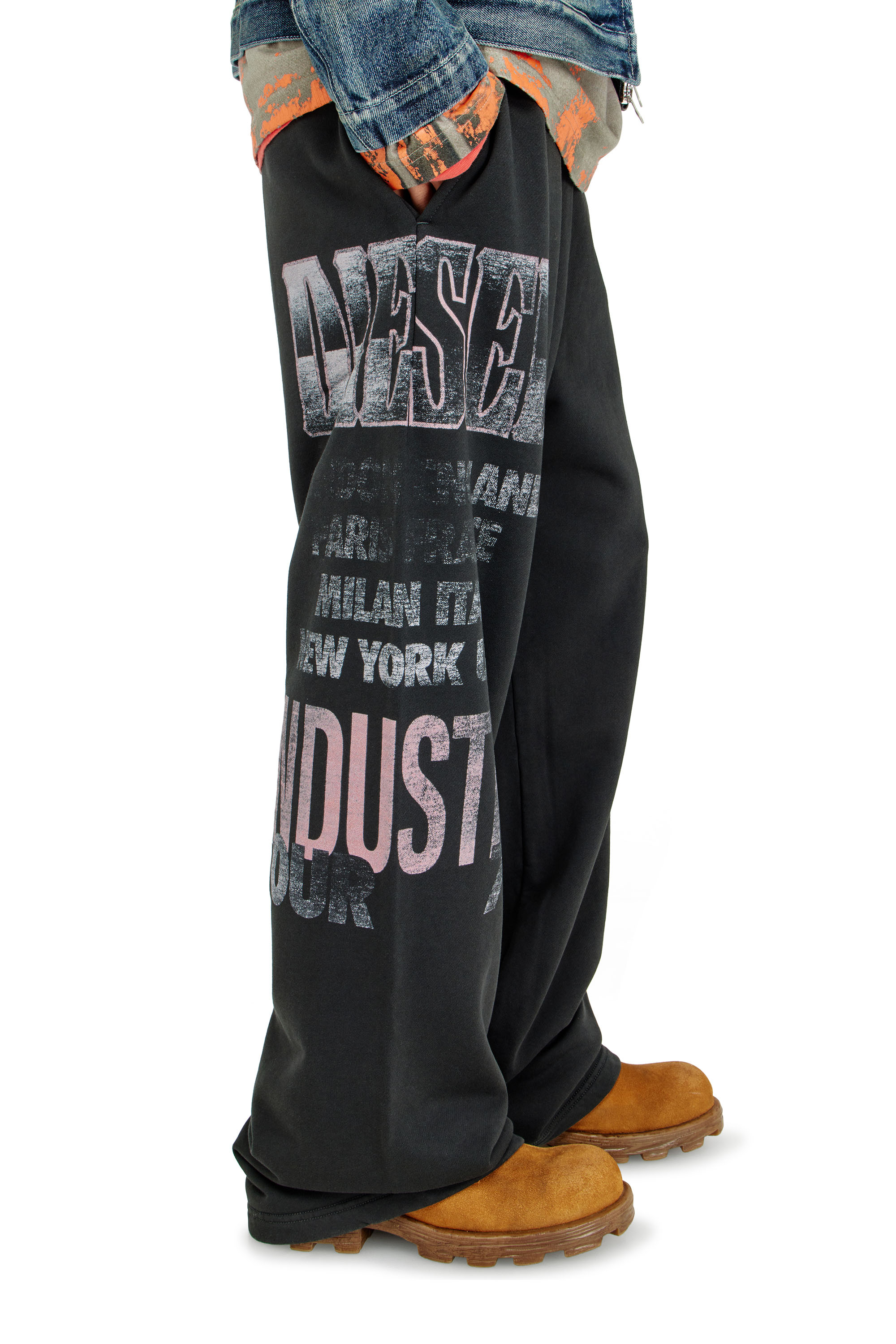 Diesel - P-ILL, Man's Sweatpants with concert graphics in Black - 4