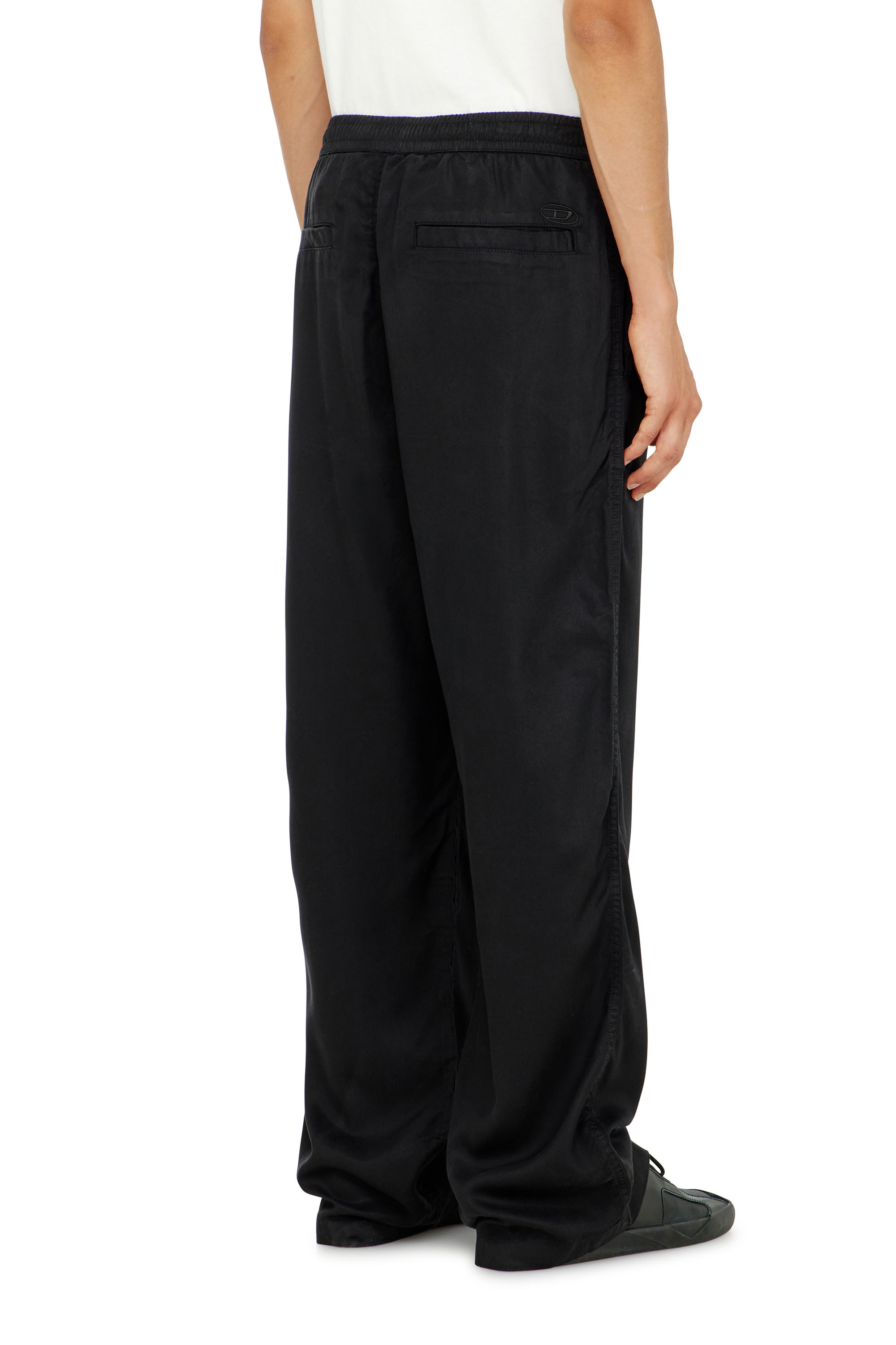 Diesel - P-DREYER-C, Man's Drawstring pants in faded twill in Black - 3