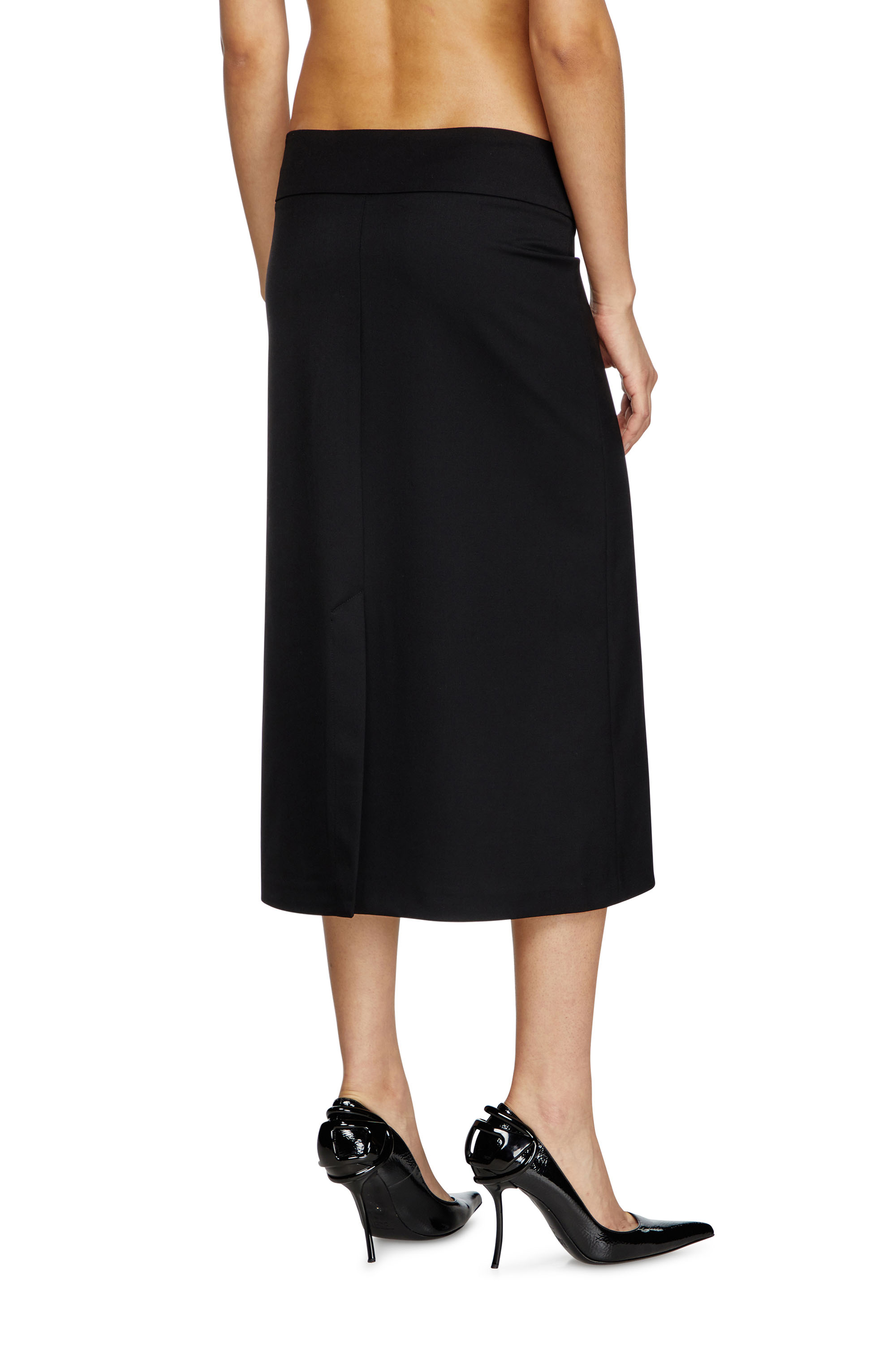 Diesel - O-SEUS, Woman's A-line midi skirt in Black - 3