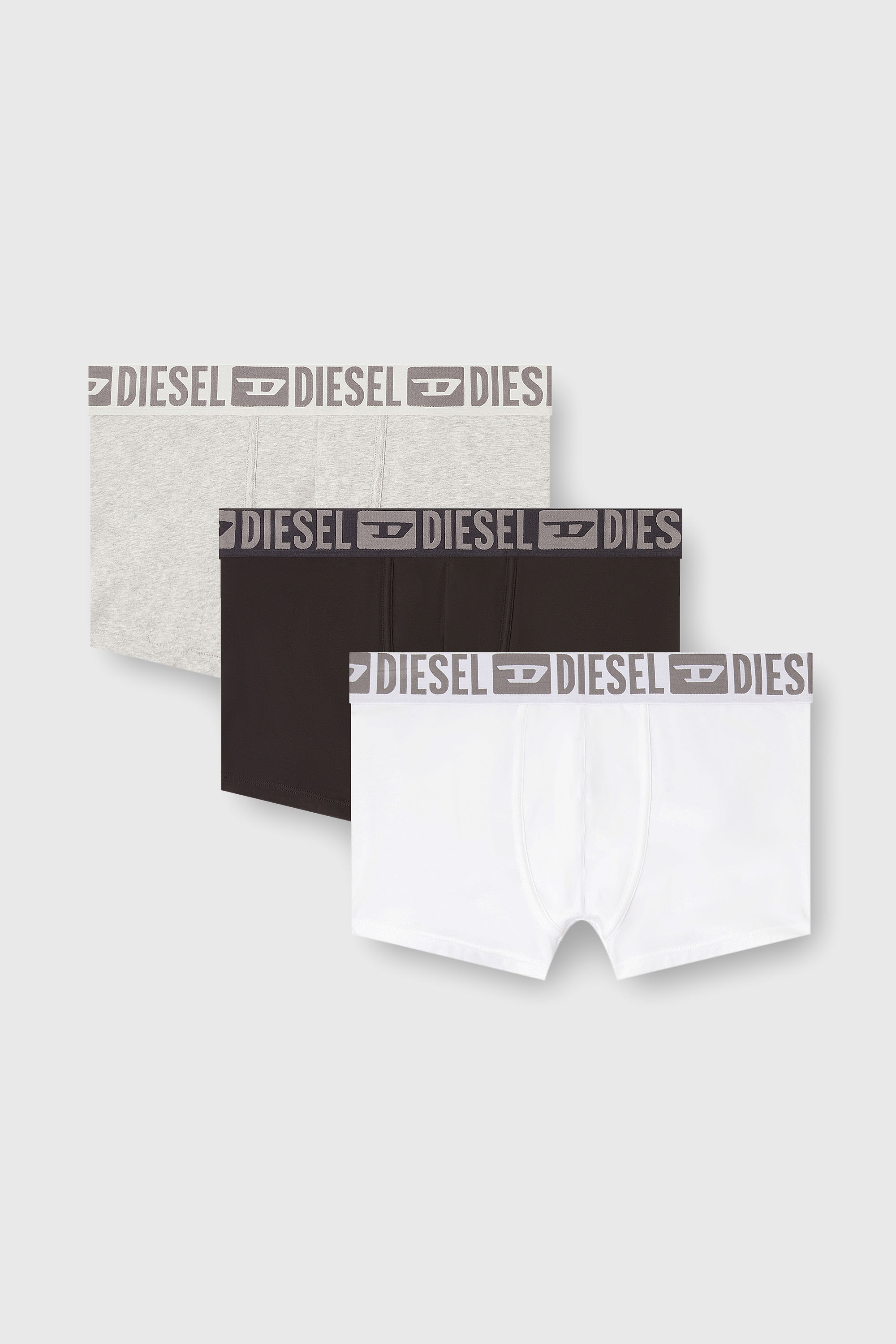 Diesel - MIKE-D-CORE-3PACK, Man's Three-pack of stretch cotton boxer briefs with tonal waistband in White/Black - 1