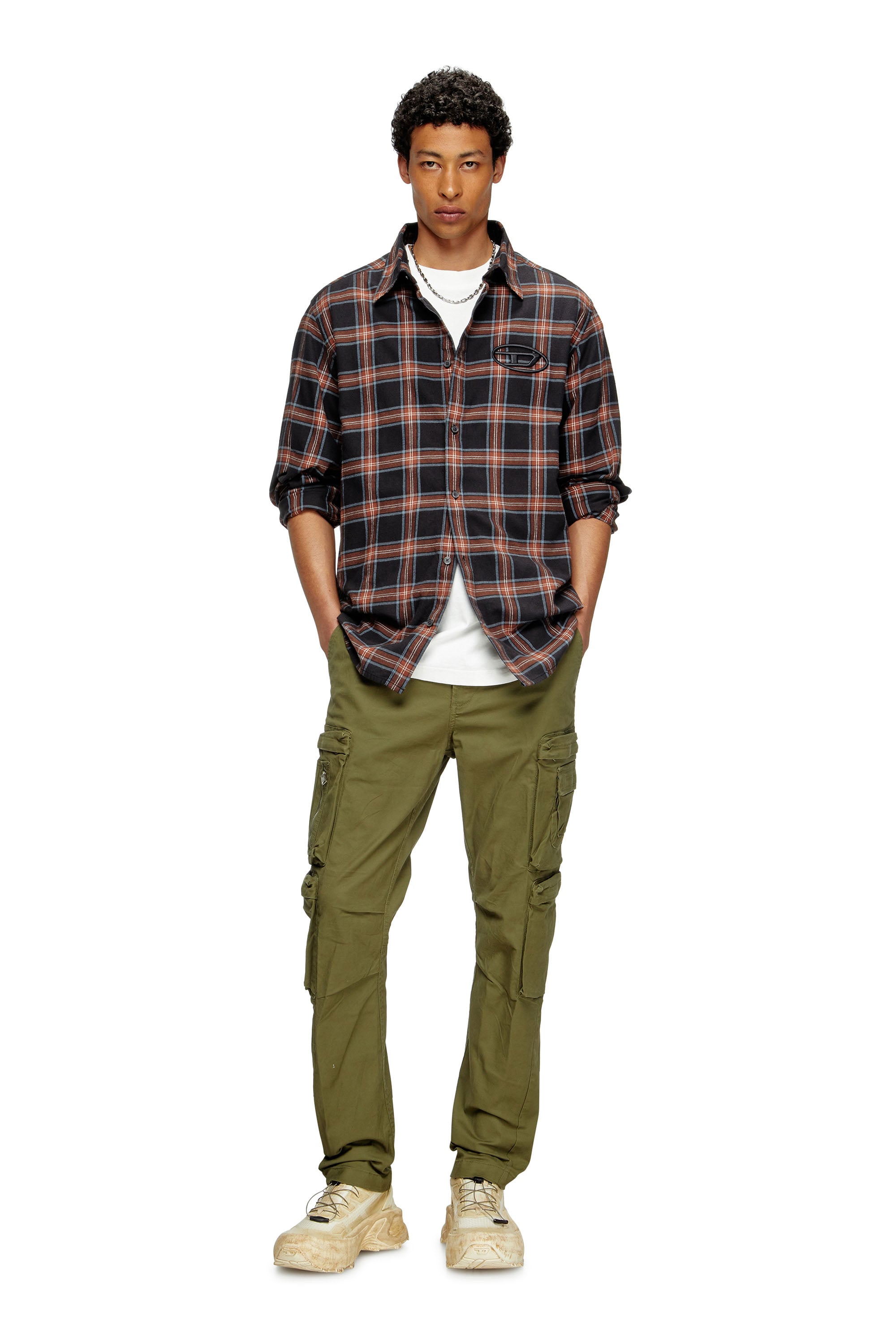 Diesel - P-ARLEM, Man's Cargo pants with zip pocket in Military Green - 2