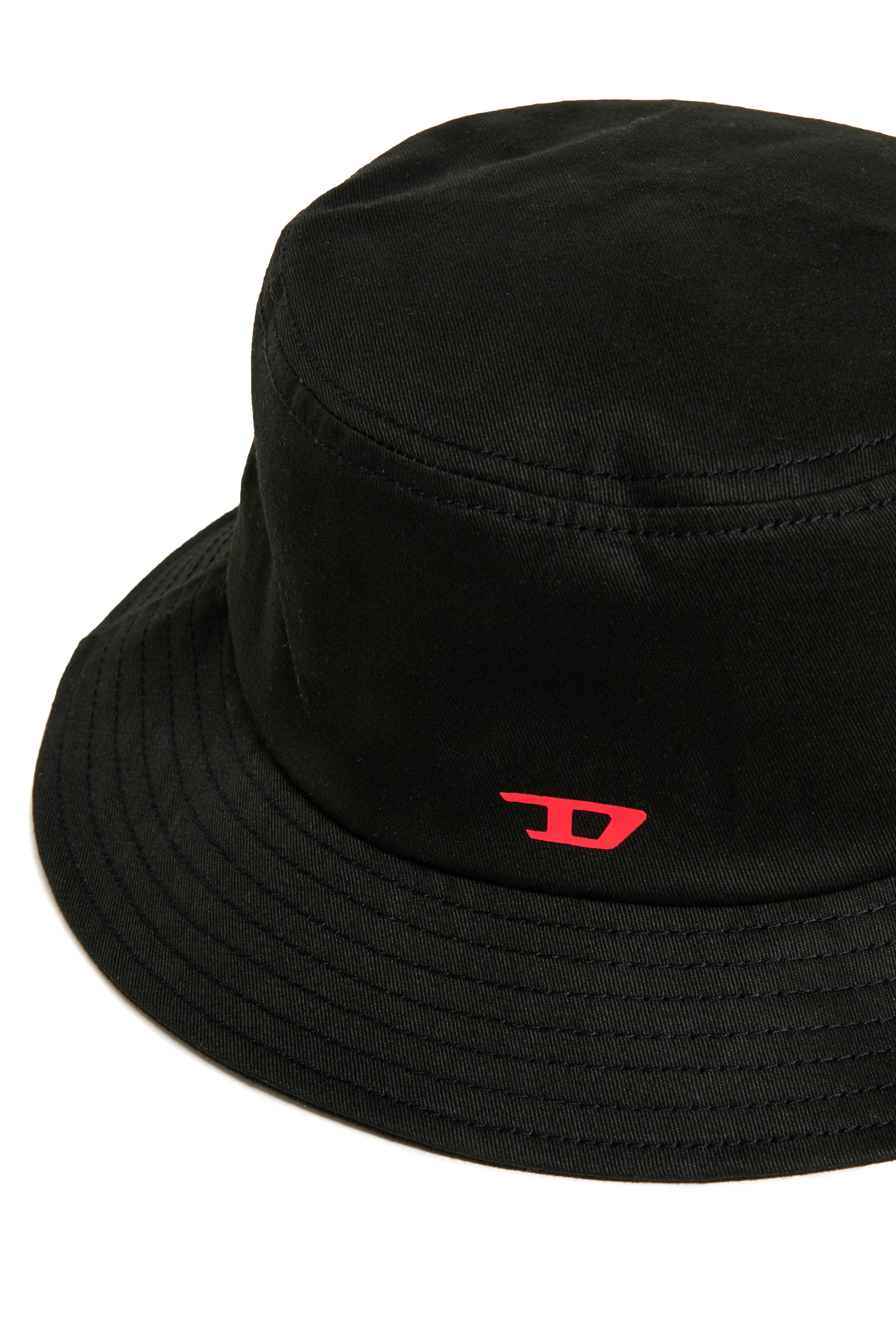 Diesel - FILAD, Man's Bucket hat in cotton with D embroidery in Black - 3