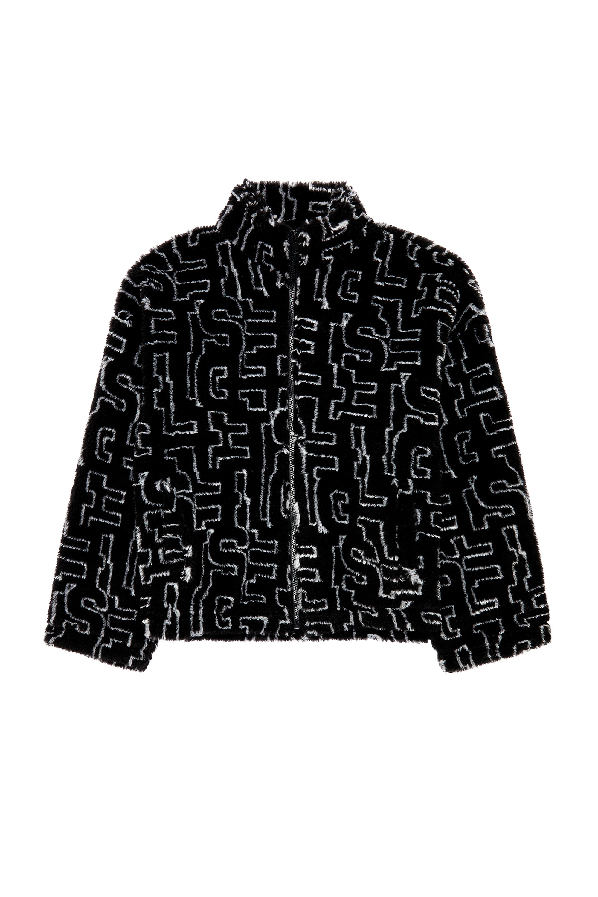 Diesel - S-LUCK, Man Teddy fleece jacket with Diesel monogram in Black - Image 3