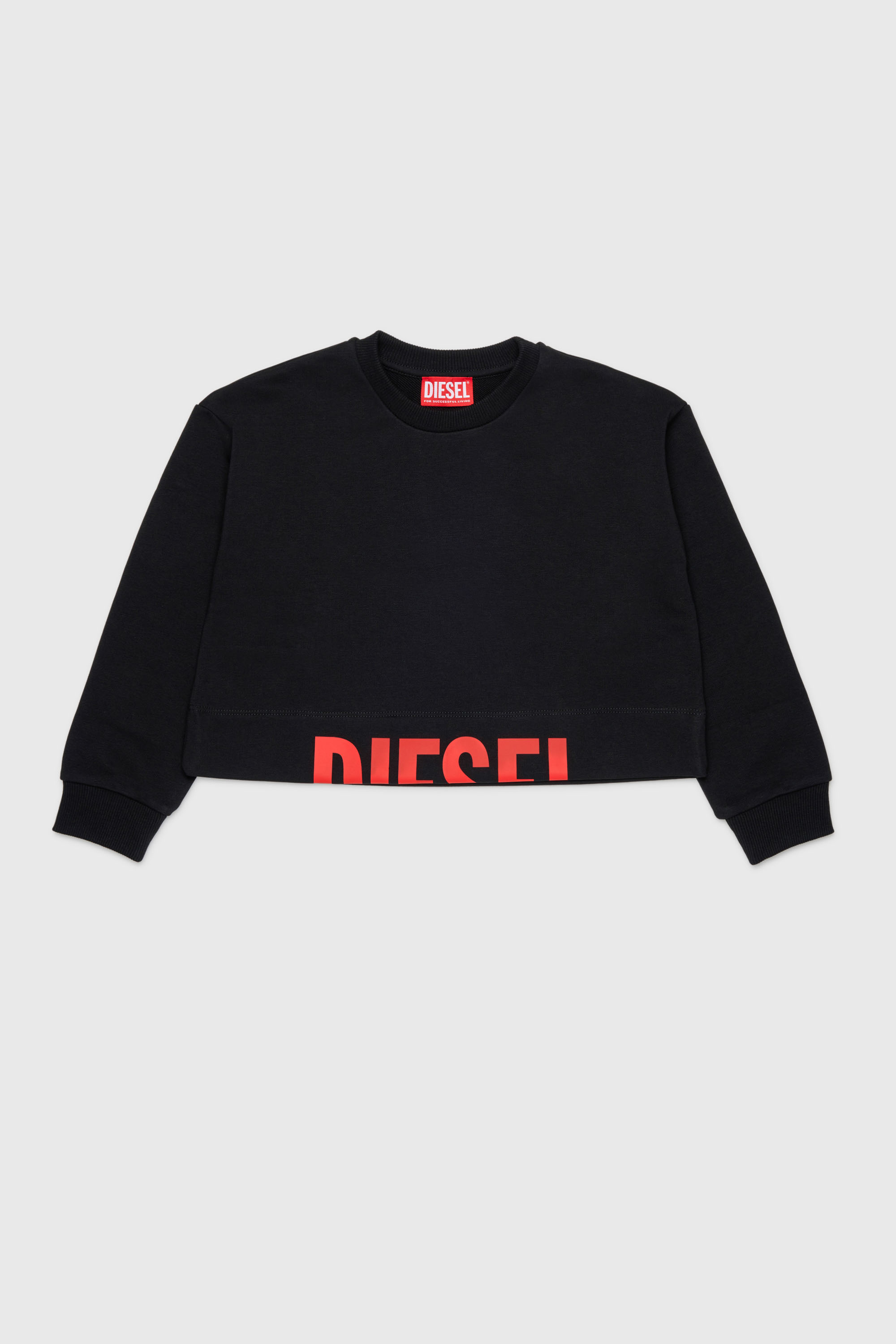 Diesel - SCEFY, Woman's Sweatshirt with cut-off logo in Black - 1